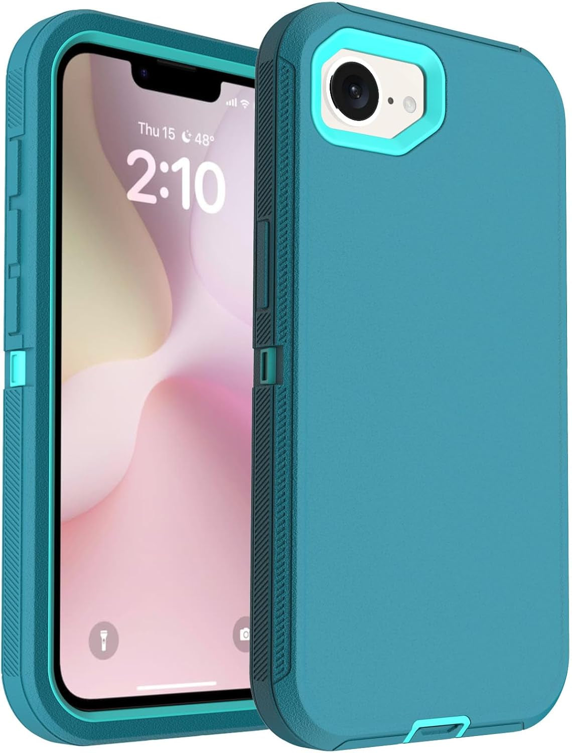 For Iphone16E Case, 16Ft Drop Protection, with Dustproof Port Cover, Full-Body Shockproof Heavy Duty Phone Case for Iphone 16E(2025), Black