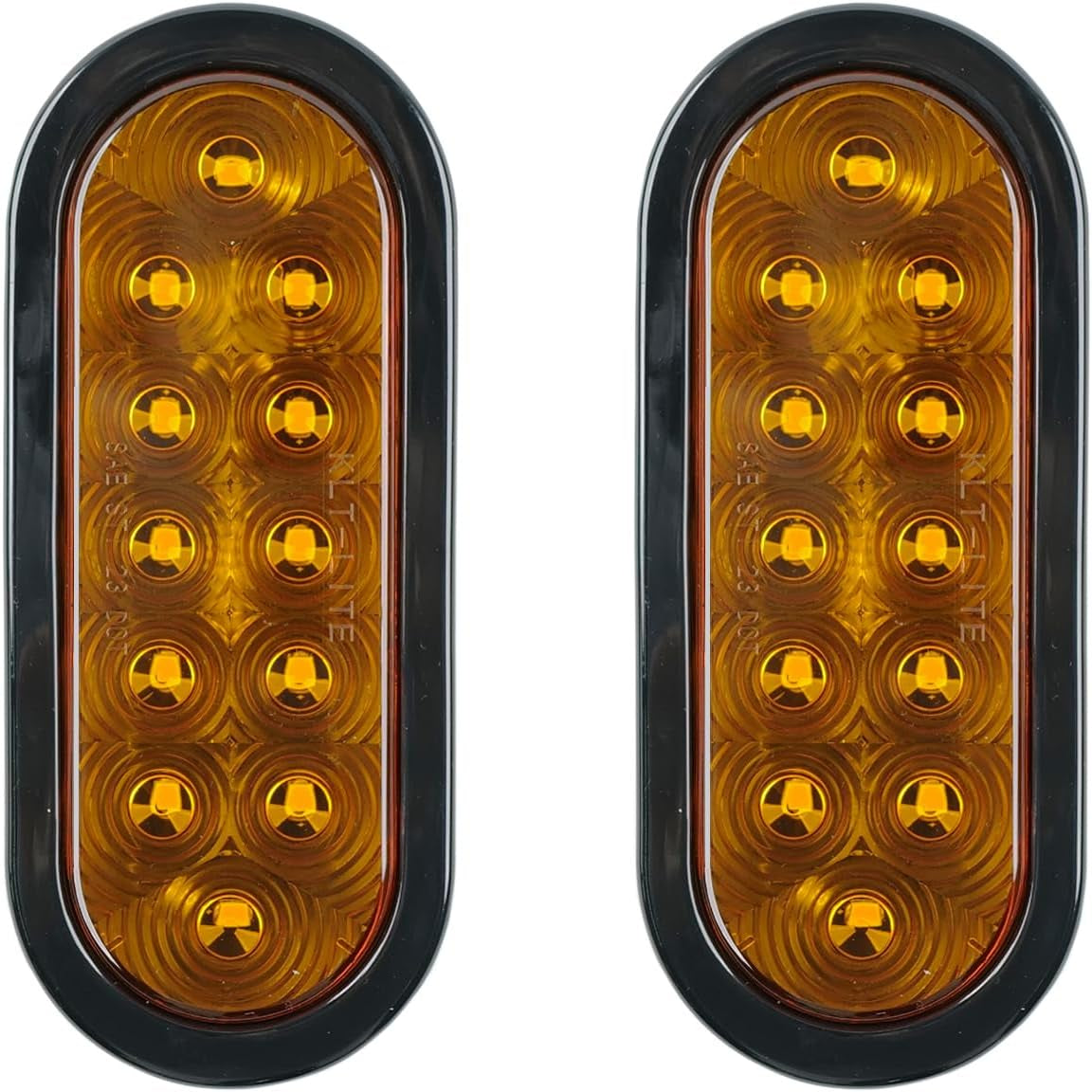 2Pcs 6" Oval LED Red Tail Trailer Light 24Leds, IP65 Waterproof, Stop Brake Turn Signal Reverse Marker, Surface Mount, for Bus Lorry Camper Boat Bus Truck RV Pickup Golf Cart Motorcycle(Red 24 LED) TRUCK DRIVER