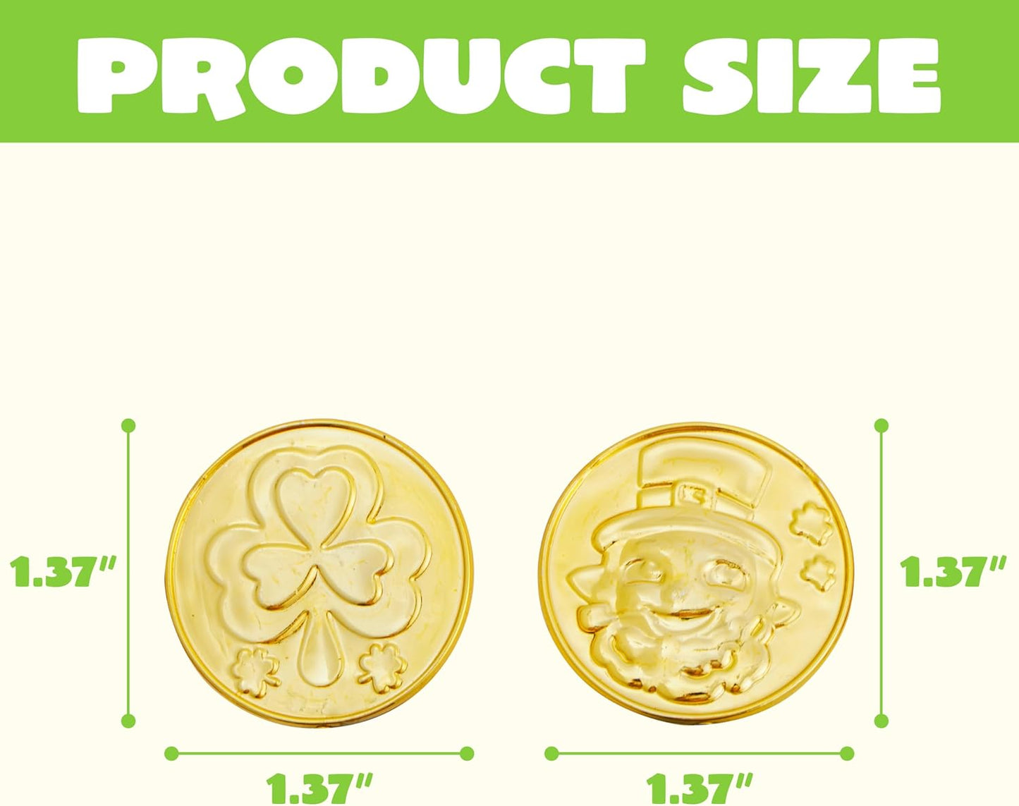 120 Pcs St. Patrick’S Day Gold Coins, Plastic Gold Coins Bulk with Shamrock, Leprechaun, Cauldron & Hat Patterns, St Patricks Accessories Games Gifts Decorations, Party Favors & Party Supplies