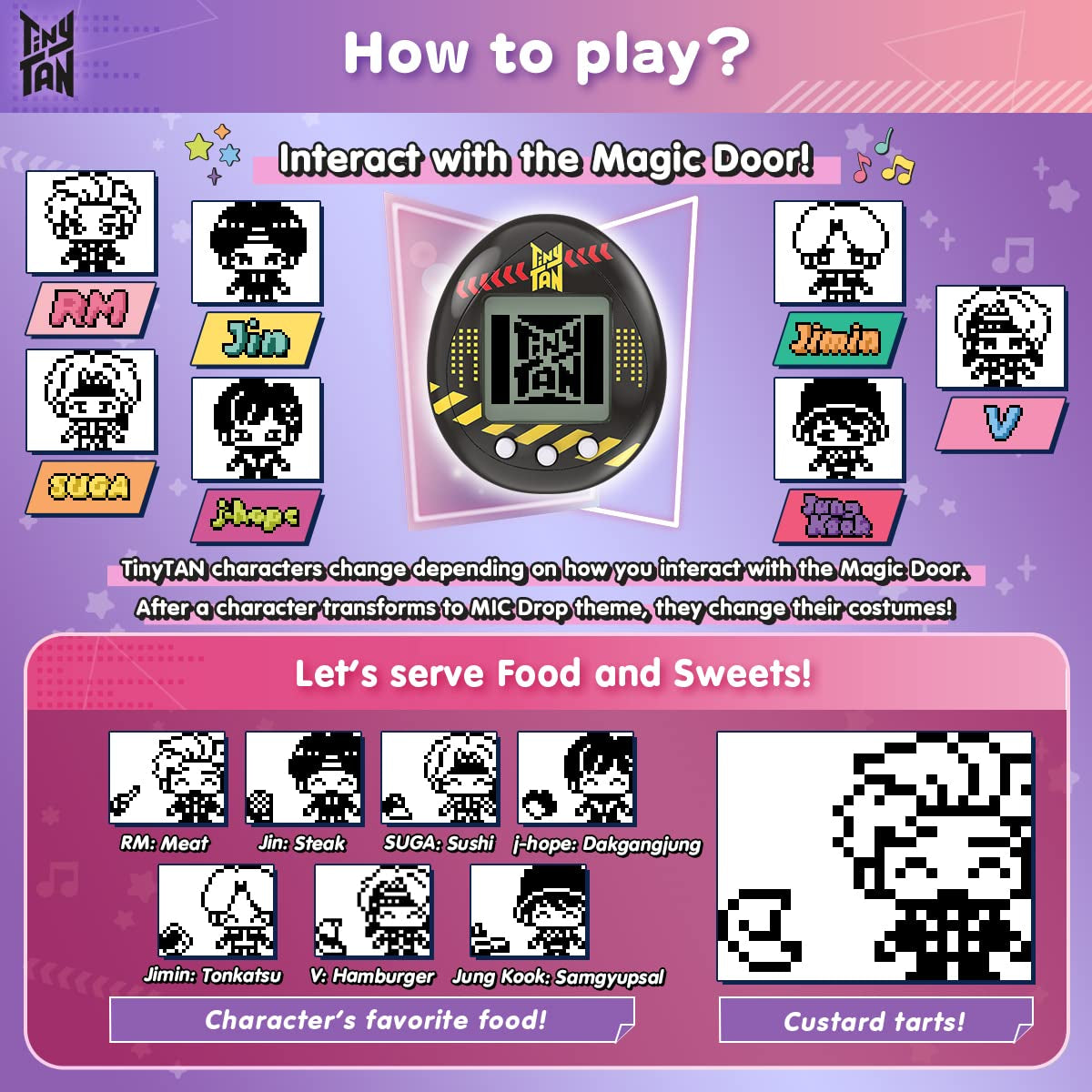 Tamagotchi Nano X Tinytan - V Ver., Hugmy Tamagotchi Vinyl Figure and Tamagotchi Nano Electronic Pet ZOUSA