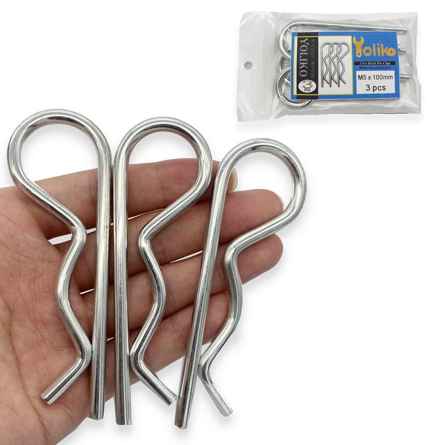 6 Pcs Heavy Duty Hitch Pins Clip R Clips Spring Retaining Wire Hair Pins Cotter Pin Strong Spring Rubber-Coated Grip R Clip for Trailer Tractors Mower Carts Truck Pin Clip M3.5X75Mm TRUCK DRIVER