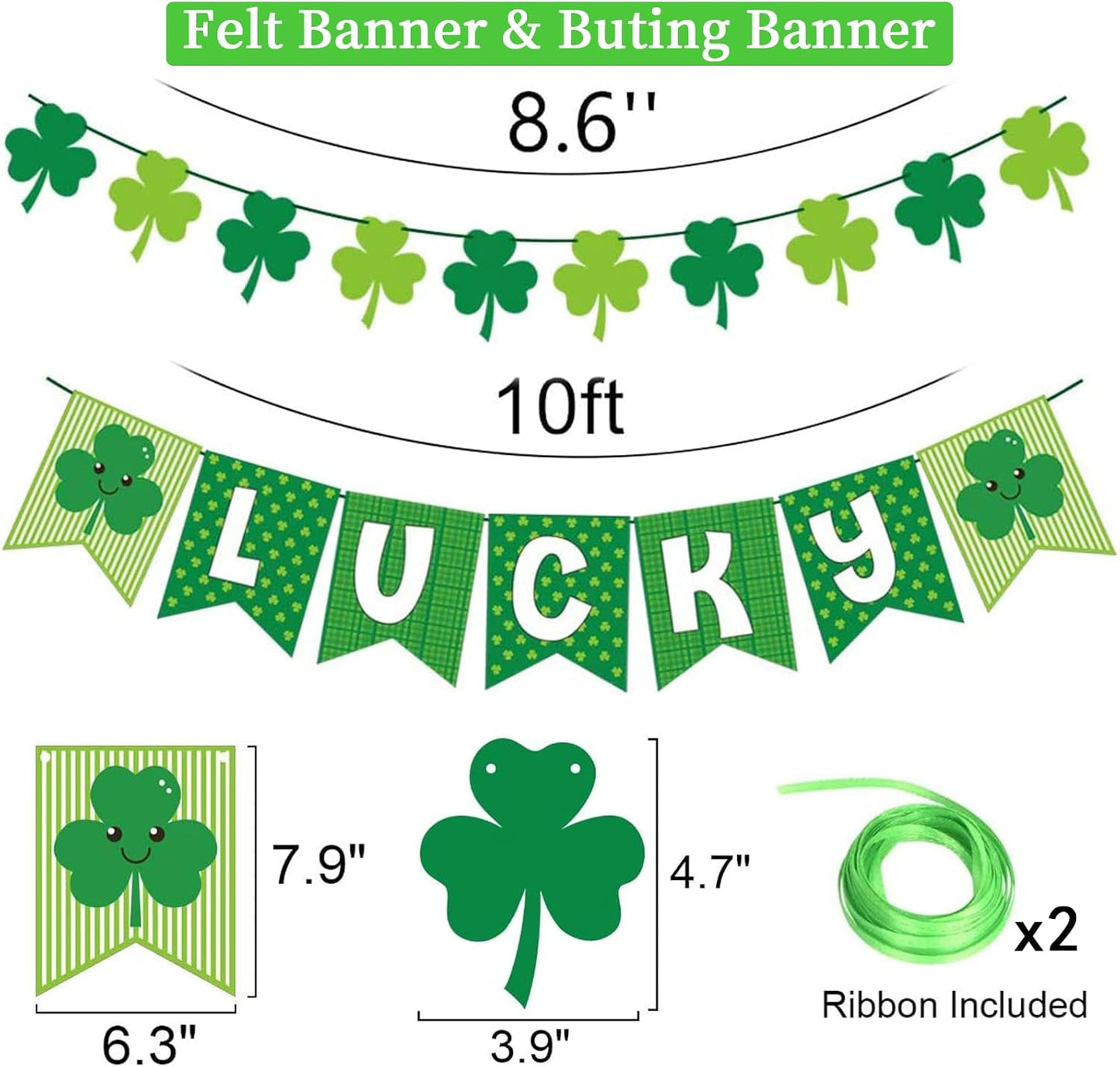 40Ct St. Patrick'S Day Decorations Kit, Hanging Swirls, Banner, Shamrock Garlands for St. Patrick'S Day Decor, St. Patrick'S Day Party Favor