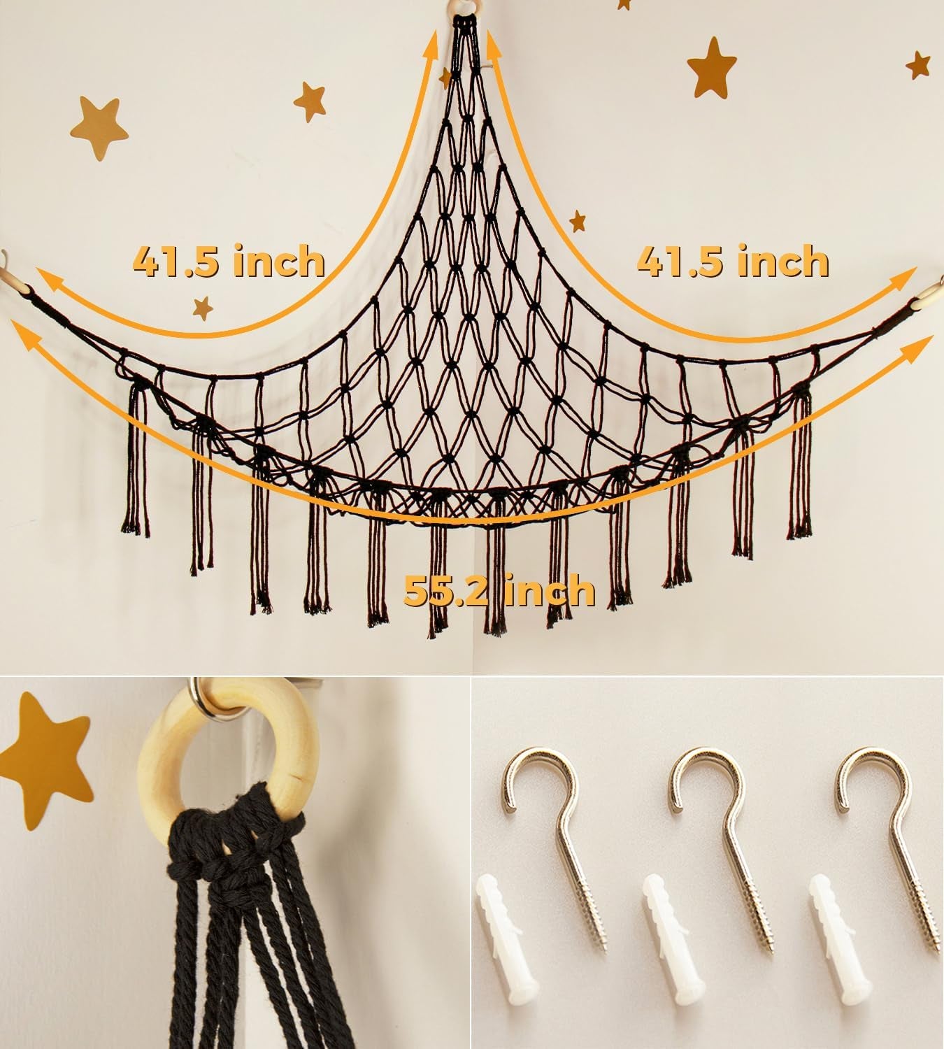 Stuffed Animals Storage Hammock Net Corner Large Adult Toy Hammock Hanging Organizers Storage Home Living Boys Room Decor Cute Funny Stuff Gifts Decorations