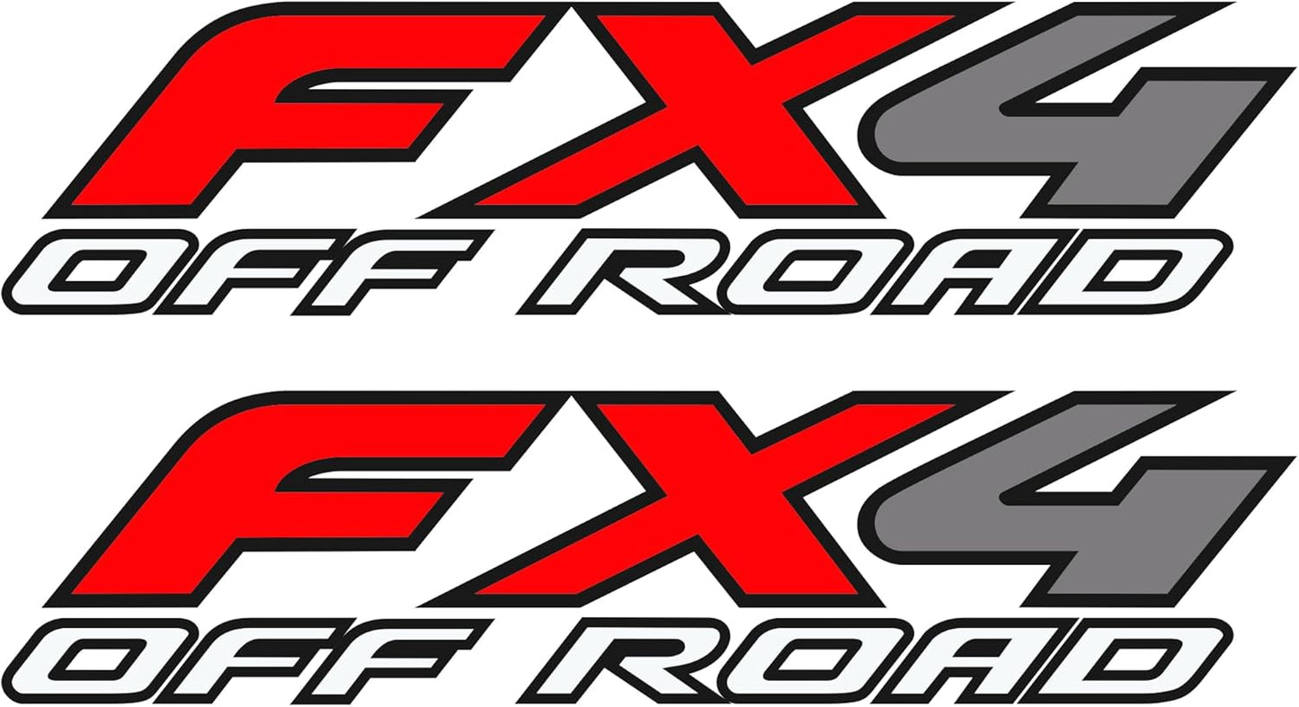 2X FX4 Off-Road Decals Kit, Compatible with Ford F150 F250 F350 F Truck (1997-2010), Bed Side Replacement Stickers (Premium Series (Metallic Finish))