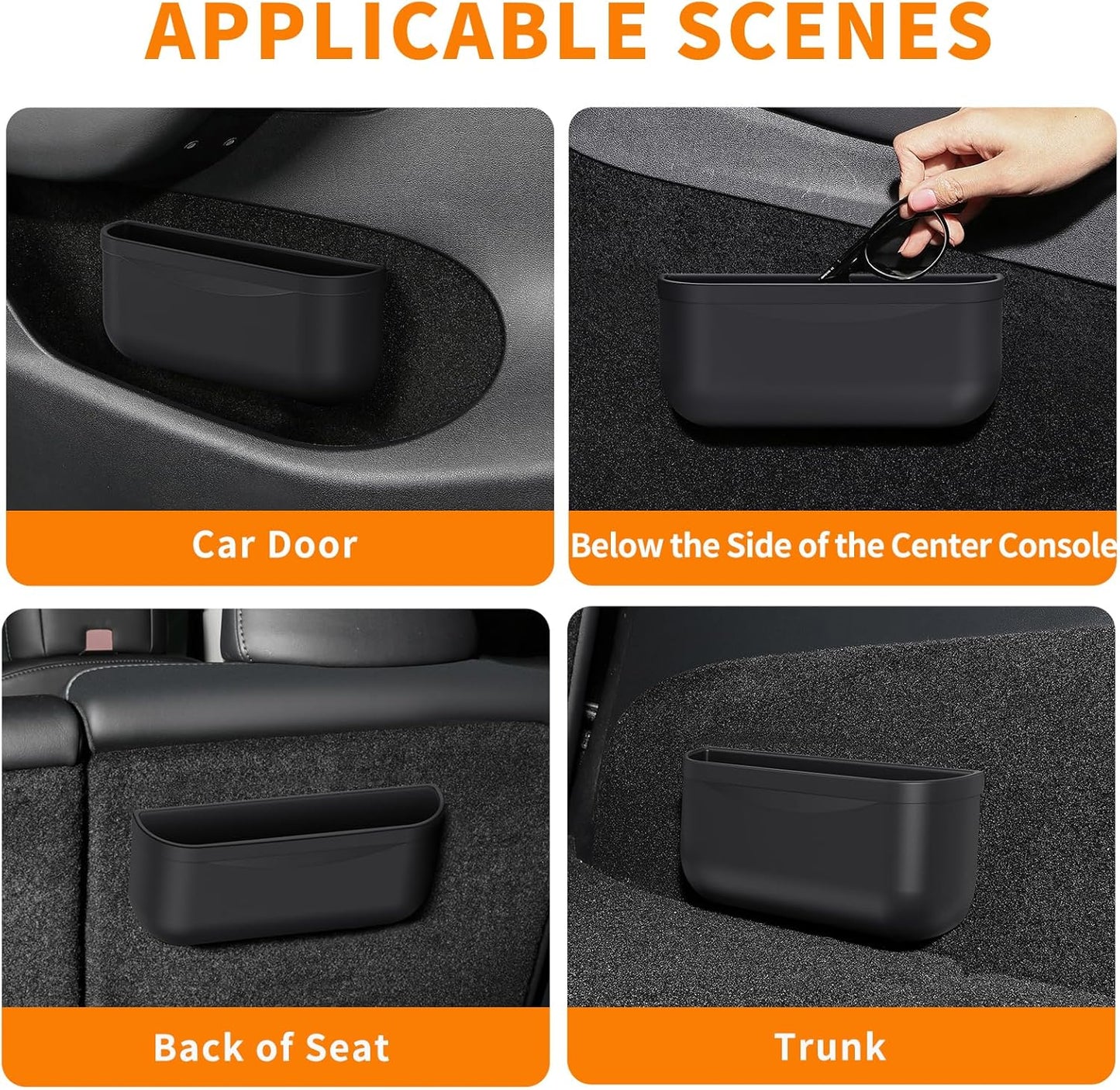 For Tesla Model Y 3 Sunglasses Holder Center Console Organizer Tray Storage Box Key Card Coin Holder Silicone Hook for Flocking for Tesla Model 3 Model Y Accessories