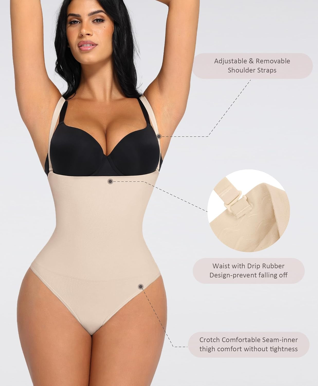 Thong Shapewear for Women Tummy Control Seamless Body Shaper High Waisted Panties Slimming Underwear