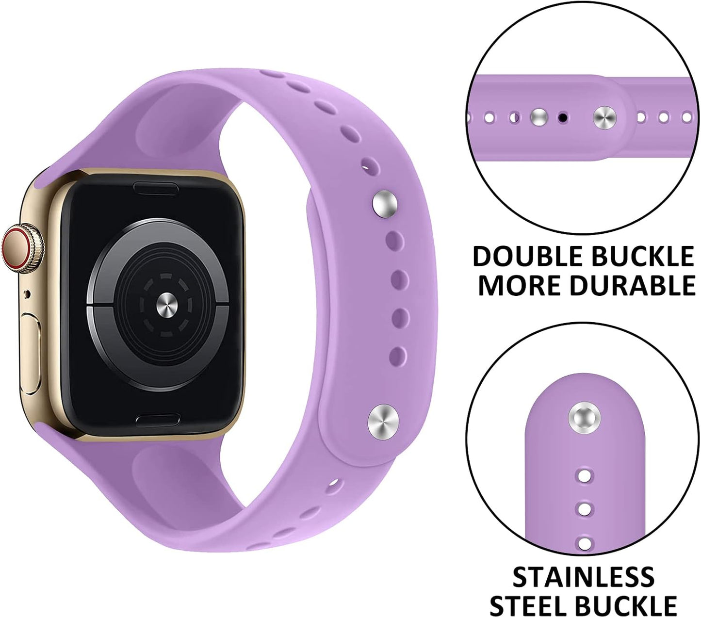 Sport Bands for Apple Watch Band 40Mm 44Mm 45Mm 49Mm 41Mm 38Mm 42Mm Women/Men,Soft Silicone Strap for Apple Watch Series 9,Ultra 2,8,Ultra,Se,7 6 5 4 3,Correa Iwatch Bands Wristband