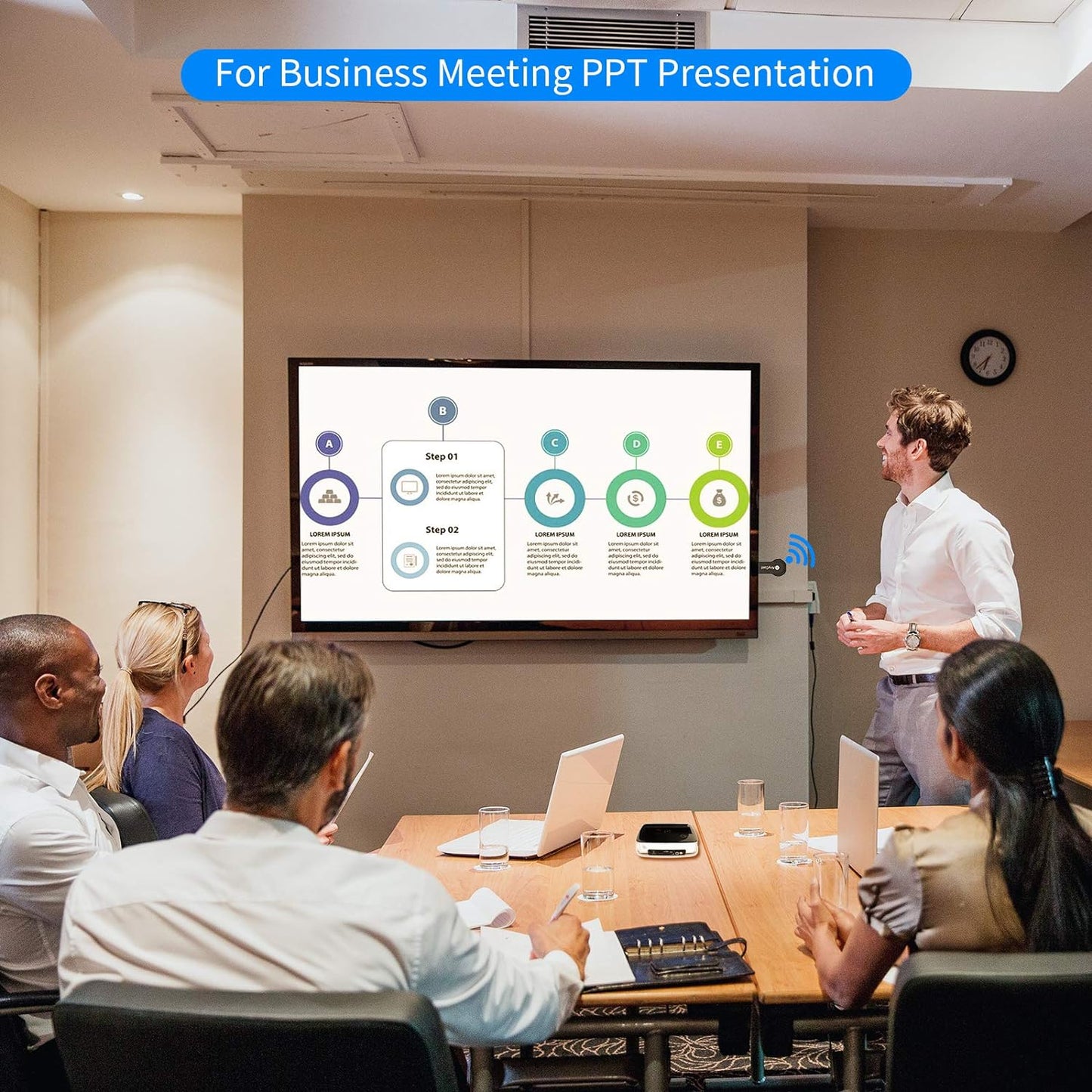 4K&1080P Wireless HDMI Display Adapter - Iphone Ipad Miracast Dongle for TV - Upgraded Streaming Receiver - Macbook Laptop Samsung LG Android Phone - for Birthday Gift,Business,Education