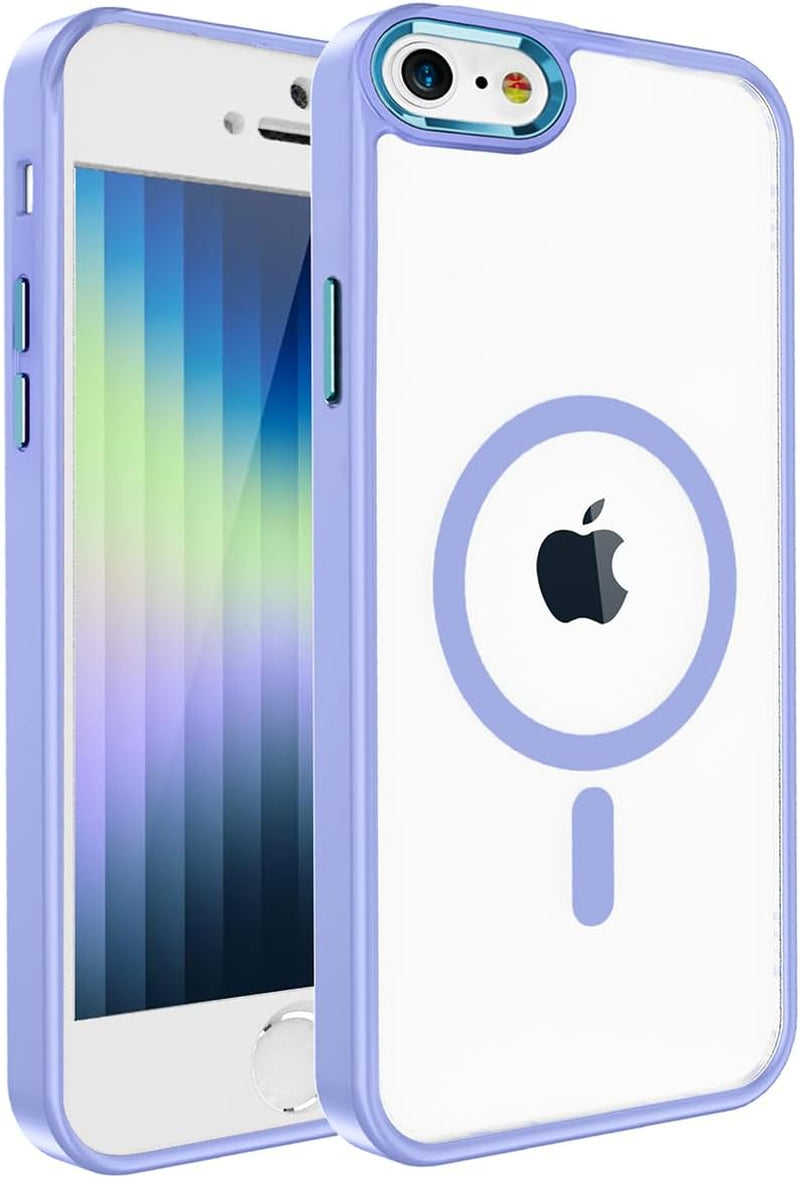 2025 New Magnetic for Iphone 16E Case,Compatible with Magsafe,Military Grade Drop Tested, Shockproof Matte Translucent Hard Back Slim Protective Case.Black Magnetic Circle.