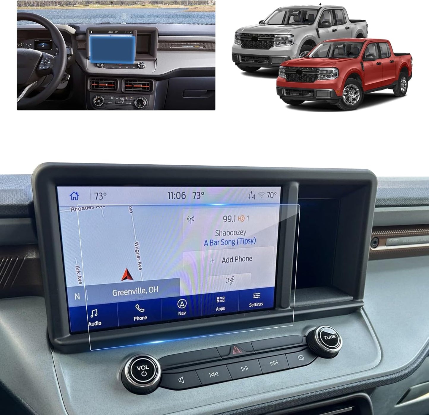 2024 F150 Lightning Screen Protector for 2022-2024 Ford F-150 Lightning Platinum/Lariat/Flash SYNC 4A 15.5In Electric Truck Accessories Tempered Glass Protective Film TRUCK DRIVER