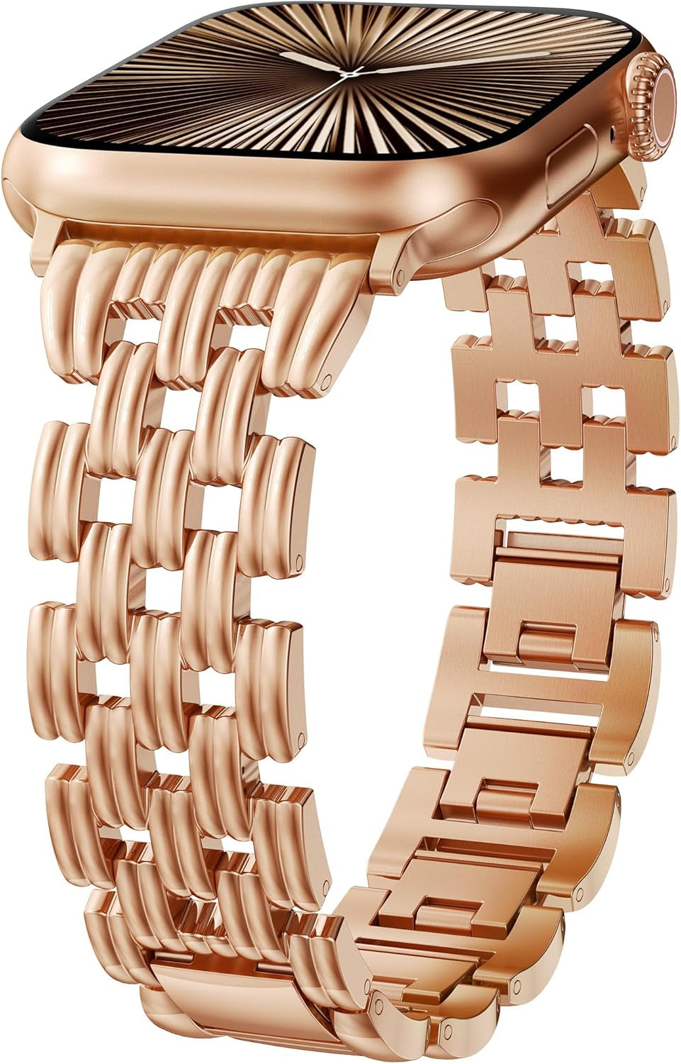 Compatible with Apple Watch Band 42/41/40/38/44/45/46/49Mm Women, Dressy Basketweave Metal Pretty Strap Designer Gold Silver Link Bracelet Wristband for Iwatch Series 10 9 8 7 6 5 4 3 Ultra SE