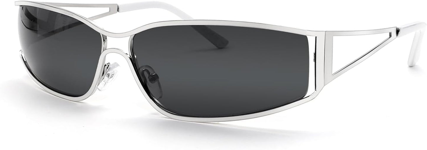 Y2K Sunglasses for Women,Fashion Metal Y2K Glasses,Trendy 2000S Sunglasses Aesthetics Y2K Accessories for Women