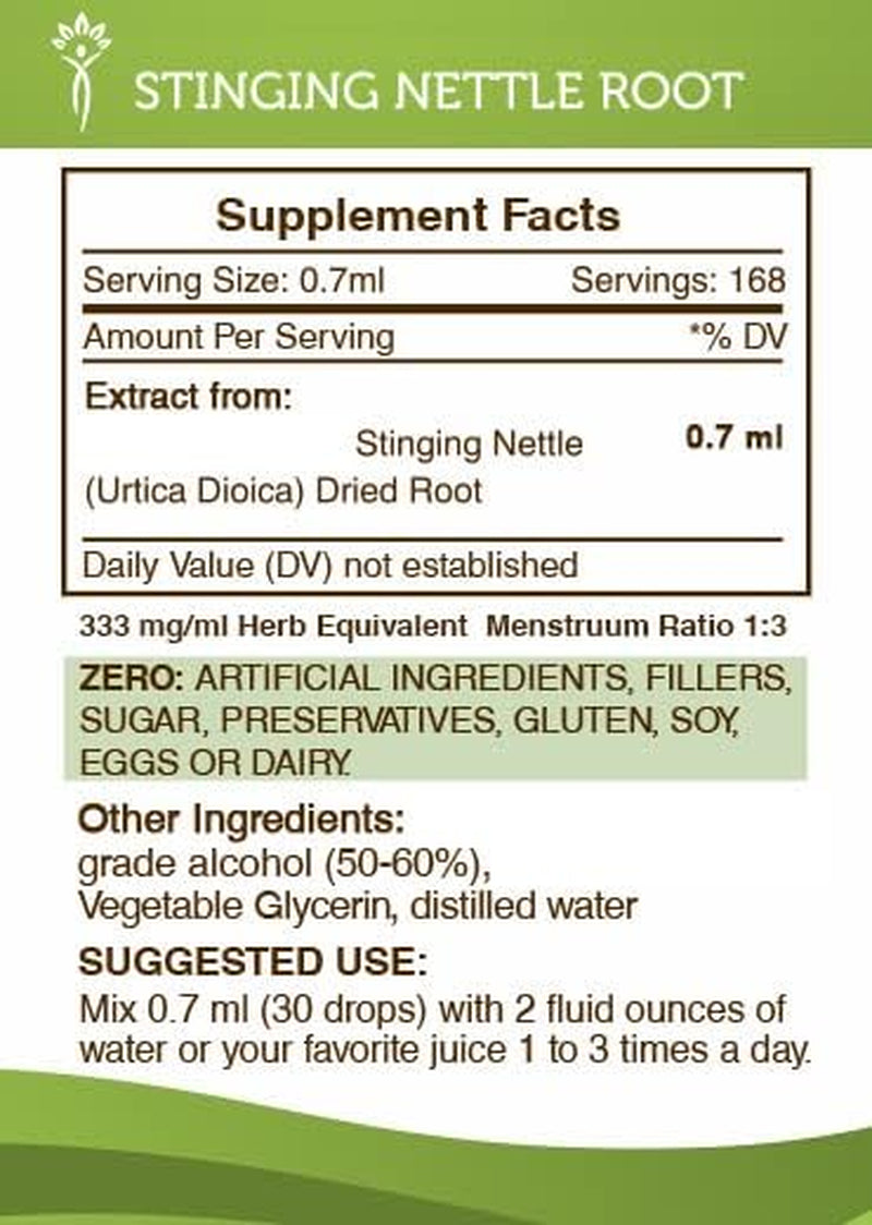 -Stinging Nettle Root Tincture Alcohol Extract, Stinging Nettle (Urtica Dioica) Dried Root 4 OZ TLBH