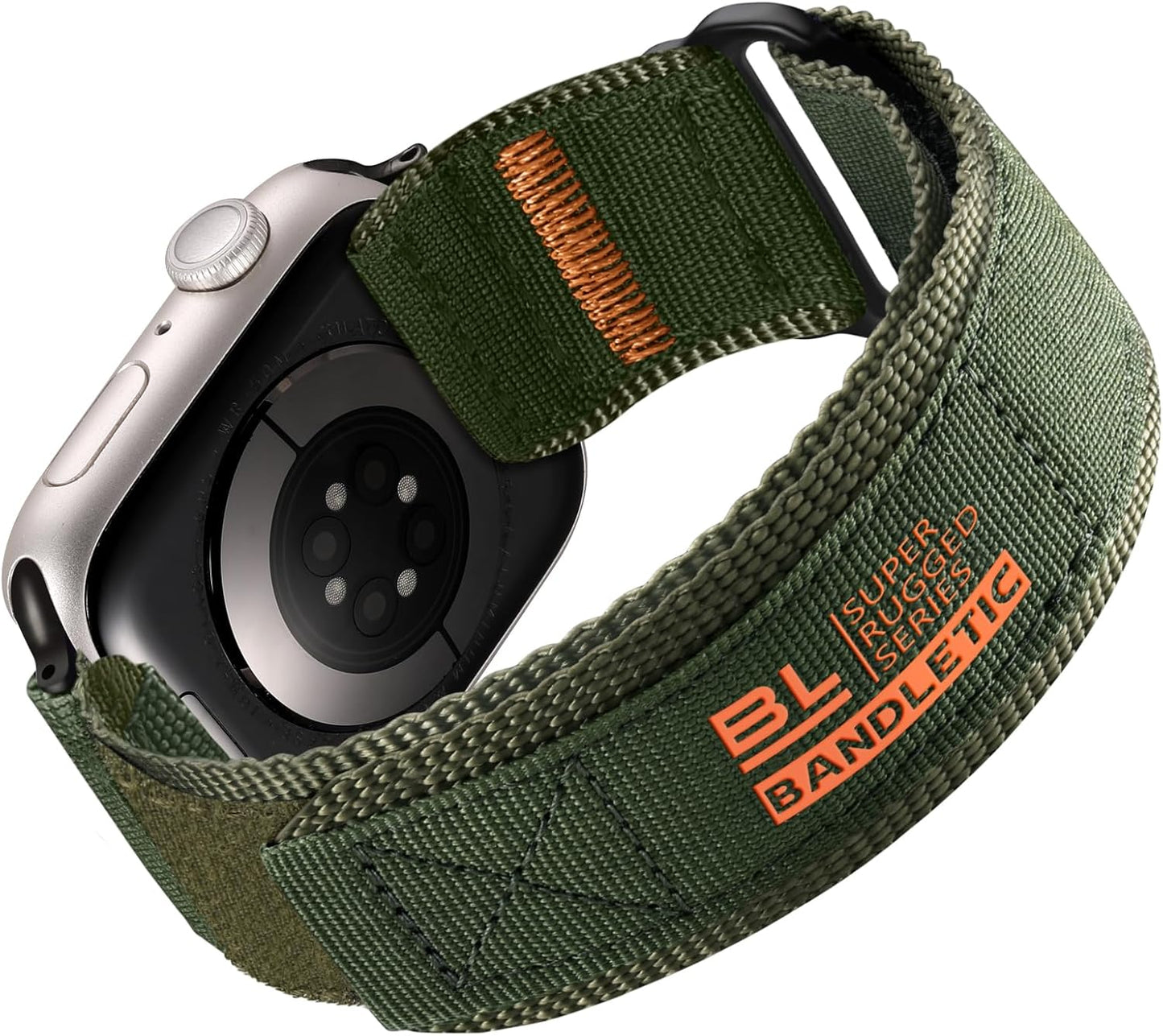 Rugged Nylon Compatible with Apple Watch Bands for Men, Soft Woven Adjustable Tactical Wristbands Strap for Iwatch Ultra 2 49Mm, Series 10 46Mm, 9 8 7 45Mm, SE2 SE 6 5 4 44Mm, 3 2 1 42Mm