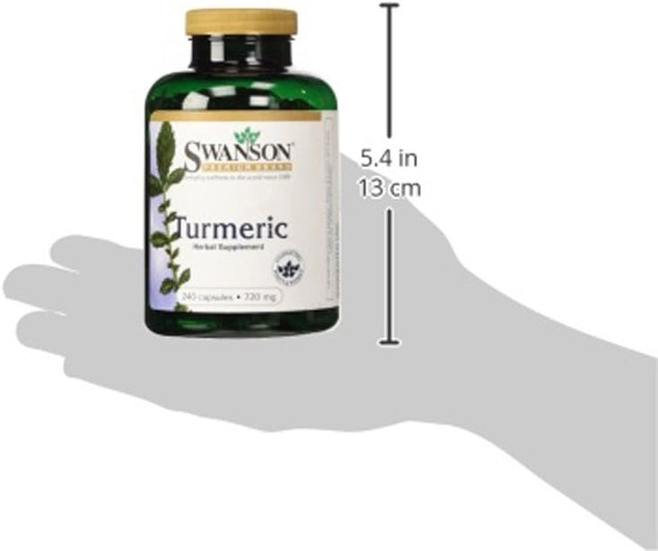 Turmeric Antioxidant, Joint Health, Cardiovascular, Liver Detox, Mood and Memory Support Supplement Curcuma Longa (Rhizome) 720 Mg, 240 Capsules, 120 Servings, 1.44 Grams per Serving TLBH
