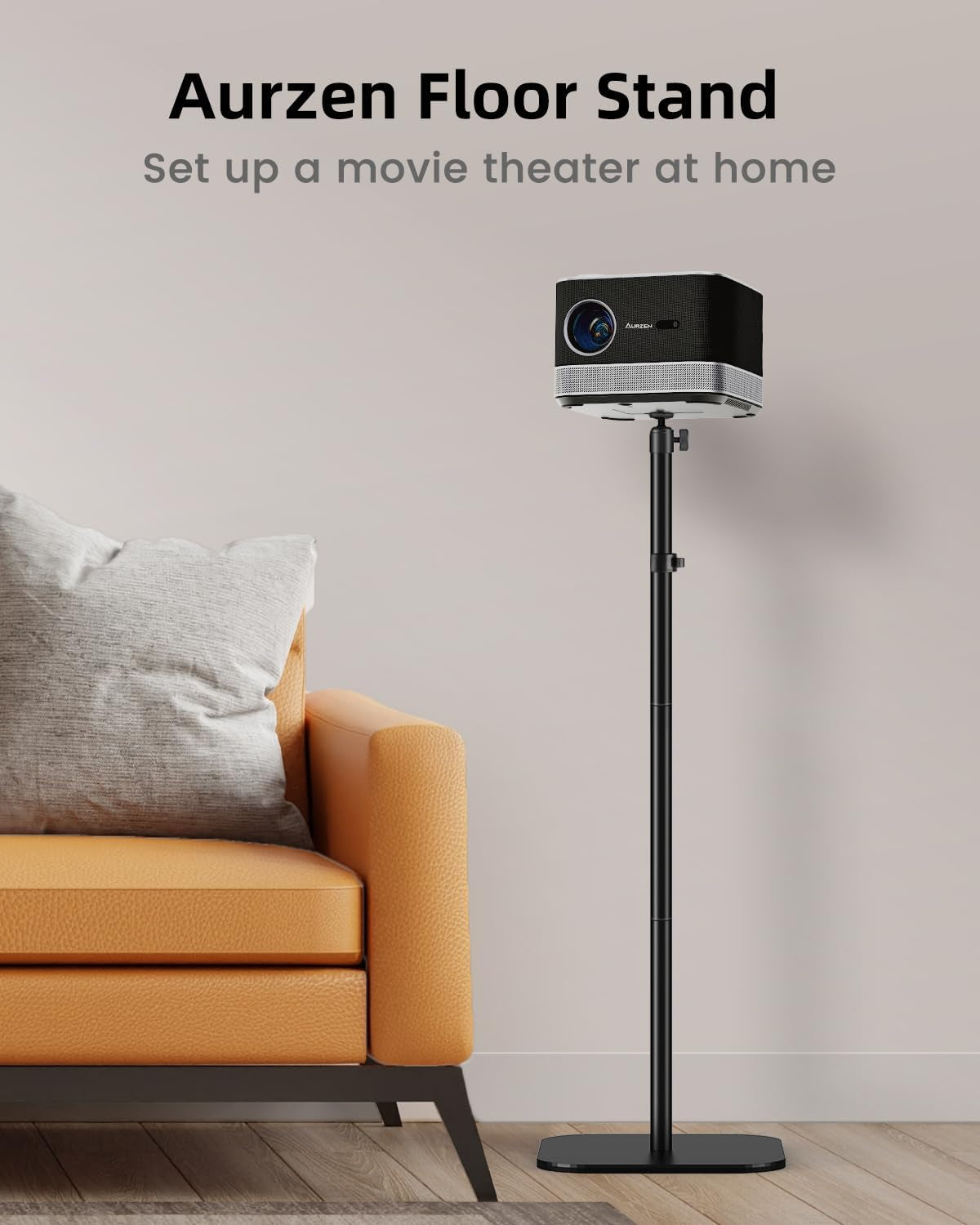 Portable Projector Foldable Stand with 180-Degree Rotation for Eazze Series (367G) & 47.24" Fixed Height Floor Stand, 1/4-Inch Screw, 360° Rotatable, Multi-Device Compatible