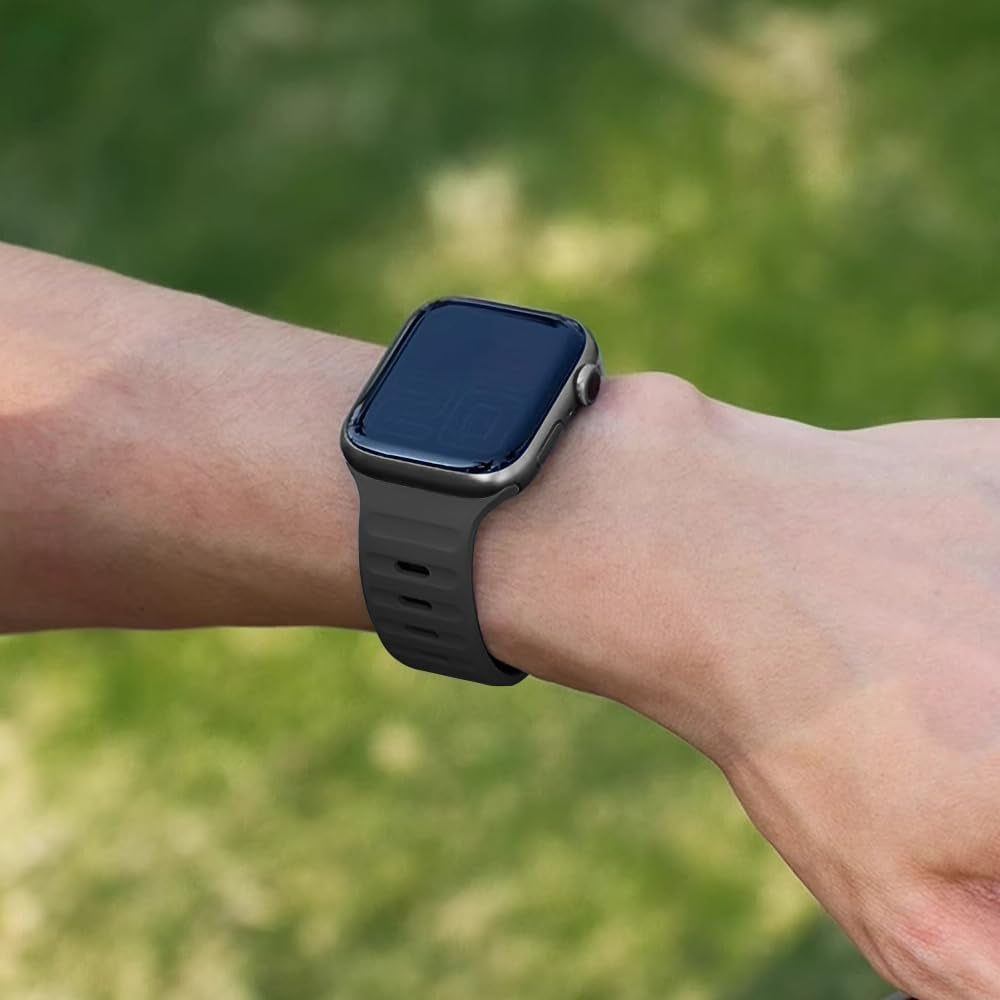 Sport Band Compatible with Apple Watch Bands 49Mm 46Mm 45Mm 44Mm 42Mm 41Mm 40Mm 38Mm for Men Women, Soft Silicone Apple Watch Ultra Band for Apple Watch Series 10 9 8 7 6 5 4 3 2 1 SE Ultra/Ultra 2