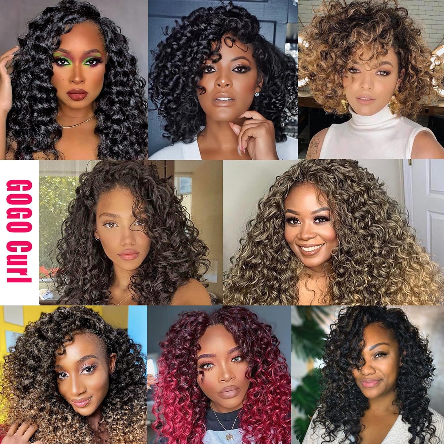 7 Packs Gogo Curl Crochet Hair 10 Inch Short Curly Crochet Hair for Women Water Wave Beach Curl Deep Twist Crochet Braids Synthetic Braiding Hair Extensions(10 Inch, #30)