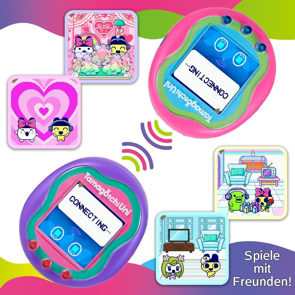 TAMAGOTCHI Uni Purple Shell | the Customisable New Generation of Virtual Pet Based on the Original 90S Toy | Connect with Friends Worldwide with This Wearable Electronic Game BanUK