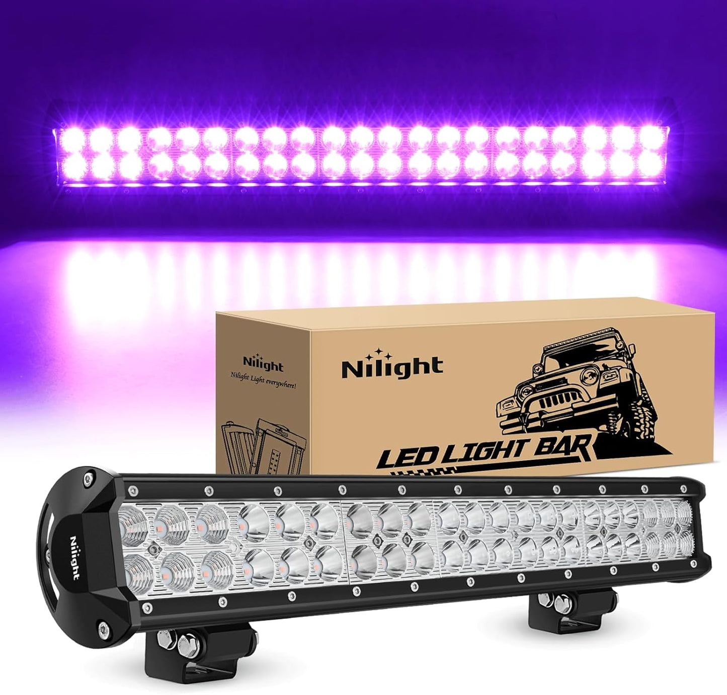 - 60005C-A 20Inch 126W Spot Flood Combo Led Light Bar off Road Lights Boat Lighting Fog Light Driving Lights LED Work Light for Trucks, 2 Years Warranty