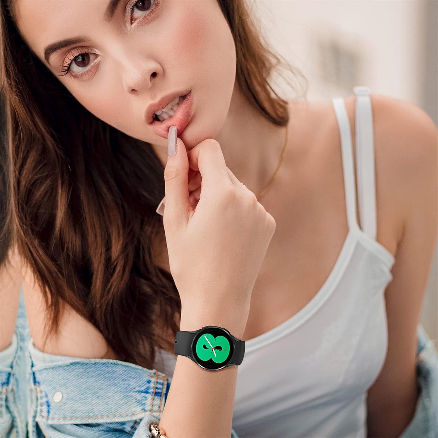 Sport Bands for Samsung Galaxy Watch 6/5/4 40Mm 44Mm,Watch 6/4 Classic 47Mm 43Mm/46Mm 42Mm Women/Men,Silicone Strap for Samsung Watch 5 Pro 45Mm,No Gap Replacement Wristband Breathable Correa