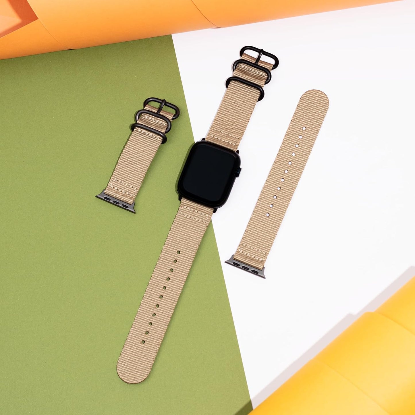 Hiking Trail Nylon Band | the Original Rugged Compatible with Apple Watch Band for Men & Women - Soft, Breathable, Woven Water-Resistant Nylon Mens Iwatch Strap | Fits 41Mm 40Mm 38Mm Series 9 8 7 6 SE 5 4 & All Models (Dune Beige)
