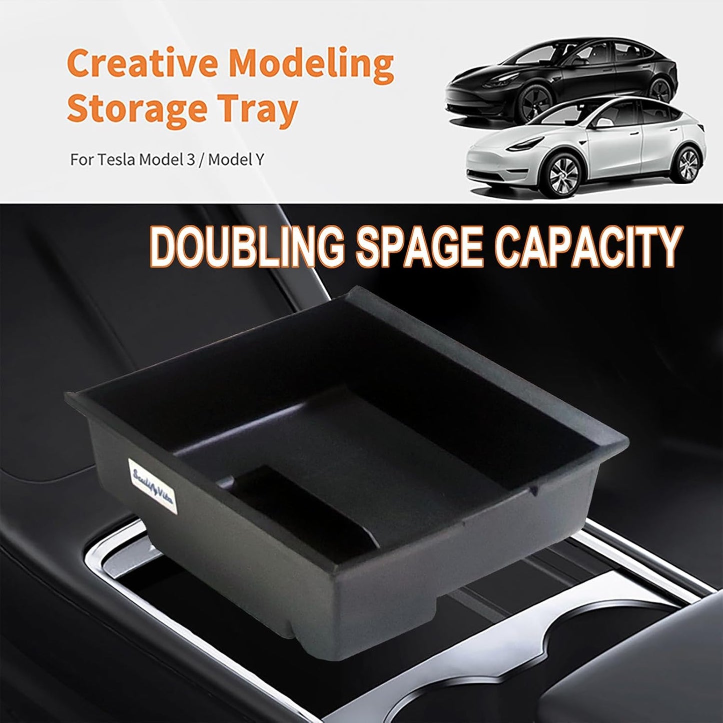 5Pcs Tesla Model Y Accessories 2024 - Center Console Organizer Tray, Silicon Cup Holder Insert, Rear Trunk Hook, Camera Cover, for Tesla Model 3 2021-2023, Tesla Model Y 2019-2023