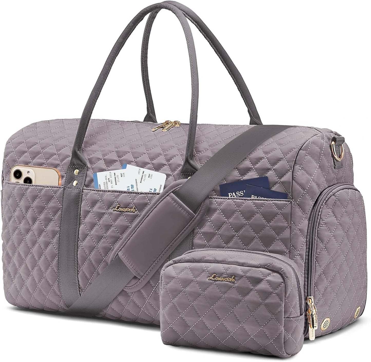 Travel Duffle Bag,Carry on Overnight Bag with Shoe Compartment,Weekender Bags for Women with Toiletry Bag,Gym Duffel Bag with Wet Pocket,Hospital Bags for Labor and Delivery