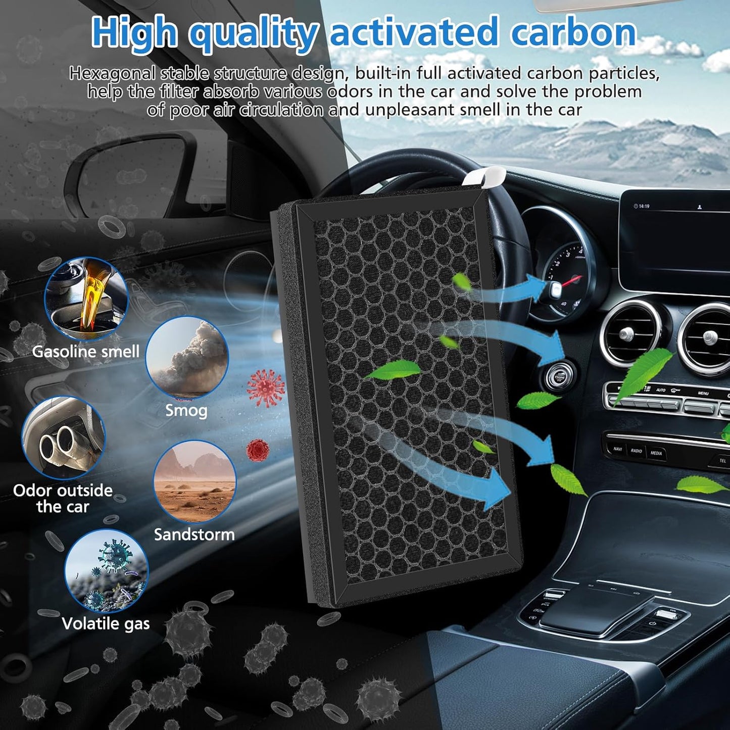 Tesla Model 3 Air Filter, (4 Pack) Tesla Y Cabin Air Filter Replacement Compatible with Tesla Model 3 Model Y Accessories 2016 to 2024 Upgraded Version