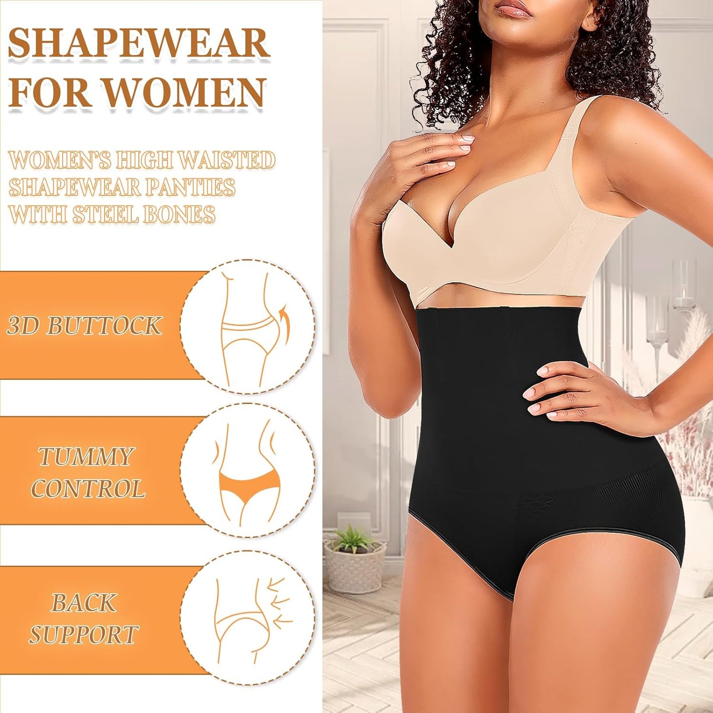 Tummy Control Shapewear Panties for Women Seamless High Waist Shaping Body Shaper Girdle Underwear