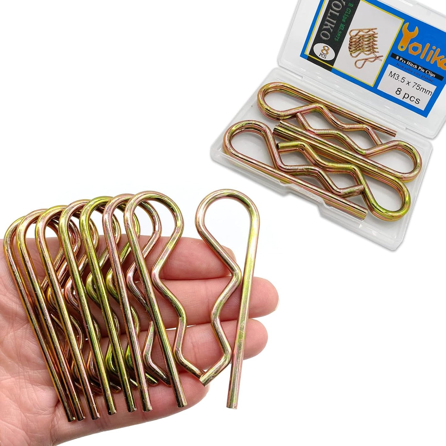6 Pcs Heavy Duty Hitch Pins Clip R Clips Spring Retaining Wire Hair Pins Cotter Pin Strong Spring Rubber-Coated Grip R Clip for Trailer Tractors Mower Carts Truck Pin Clip M3.5X75Mm TRUCK DRIVER