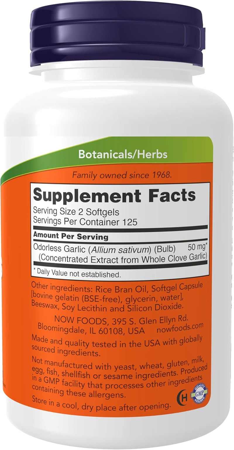 Supplements, Odorless Garlic (Allium Sativum), Concentrated Extract, 250 Softgels TLBH