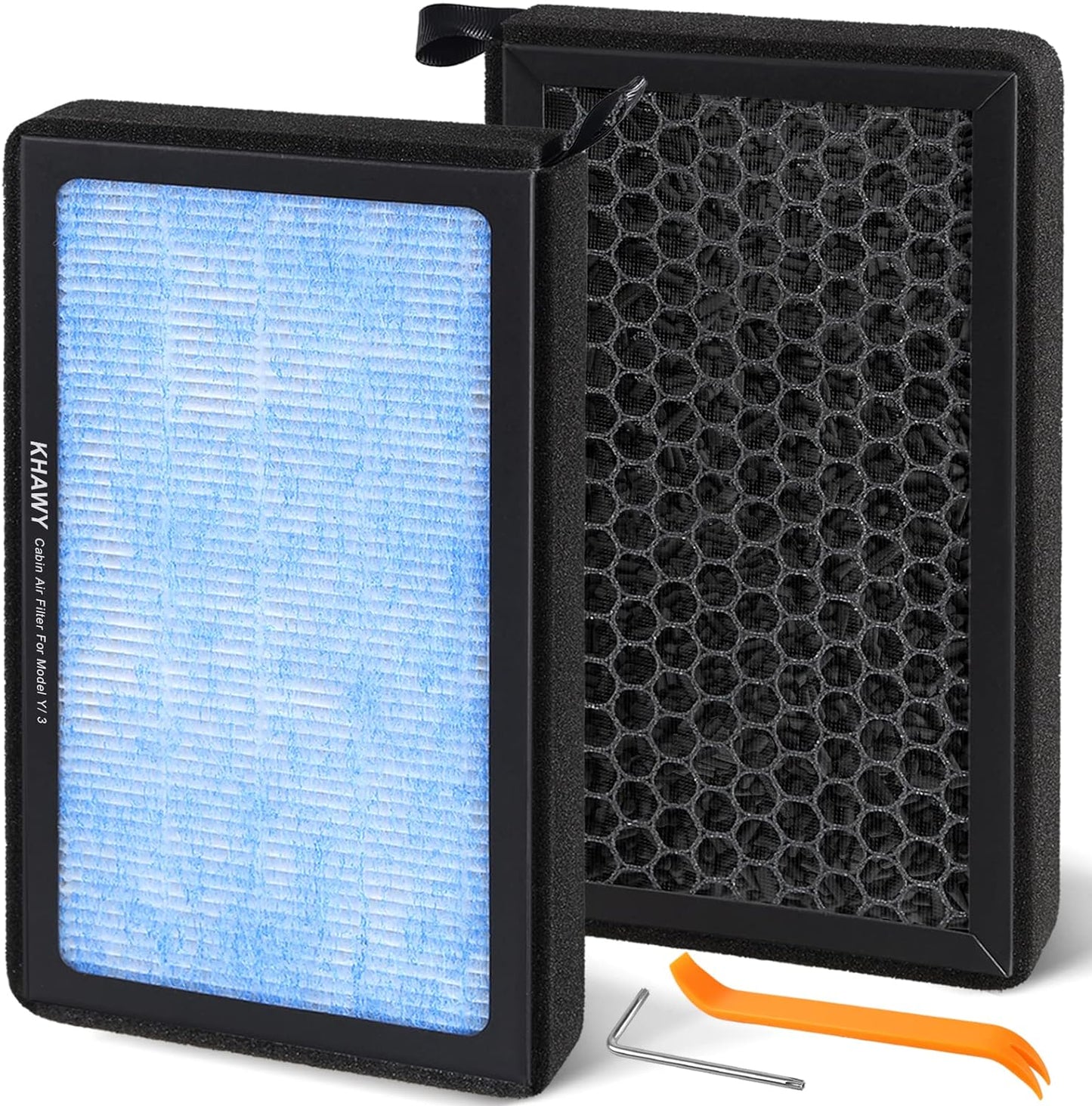 Tesla Model 3 Air Filter Model Y Cabin Air Filter HEPA with Activated Carbon, Tesla Filter Replacement Kit Tesla Accessories 2016-2024, 2 Pack