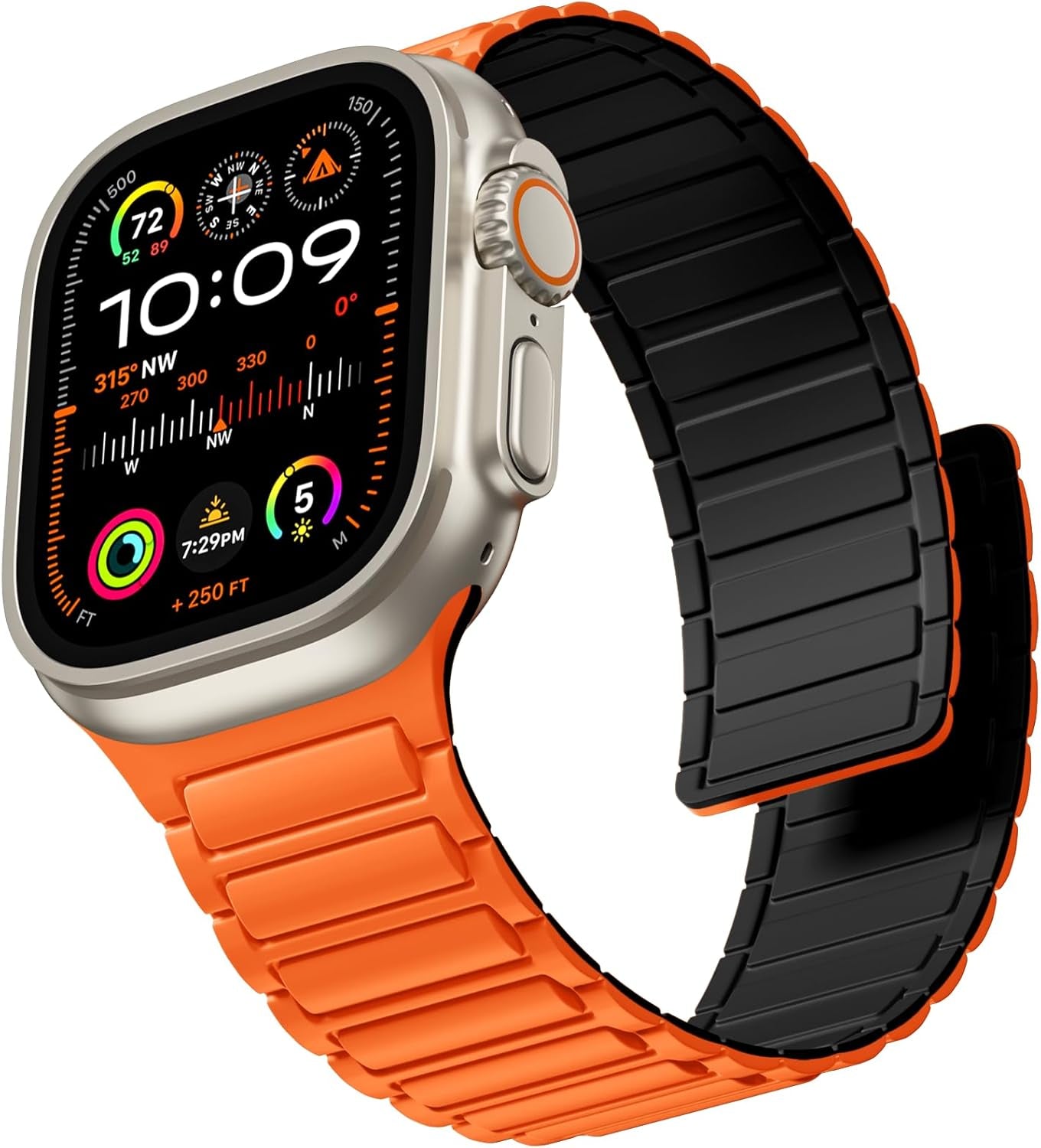 Magnetic Band Compatible with Apple Watch 45Mm for Men 46Mm 44Mm 42Mm 41Mm 40Mm 38Mm 49Mm Bands, Sport Silicone Strap Strong Magnet Link Wristband for Iwatch Series 10 9 8 7 6 5 4 3 SE Ultra 2
