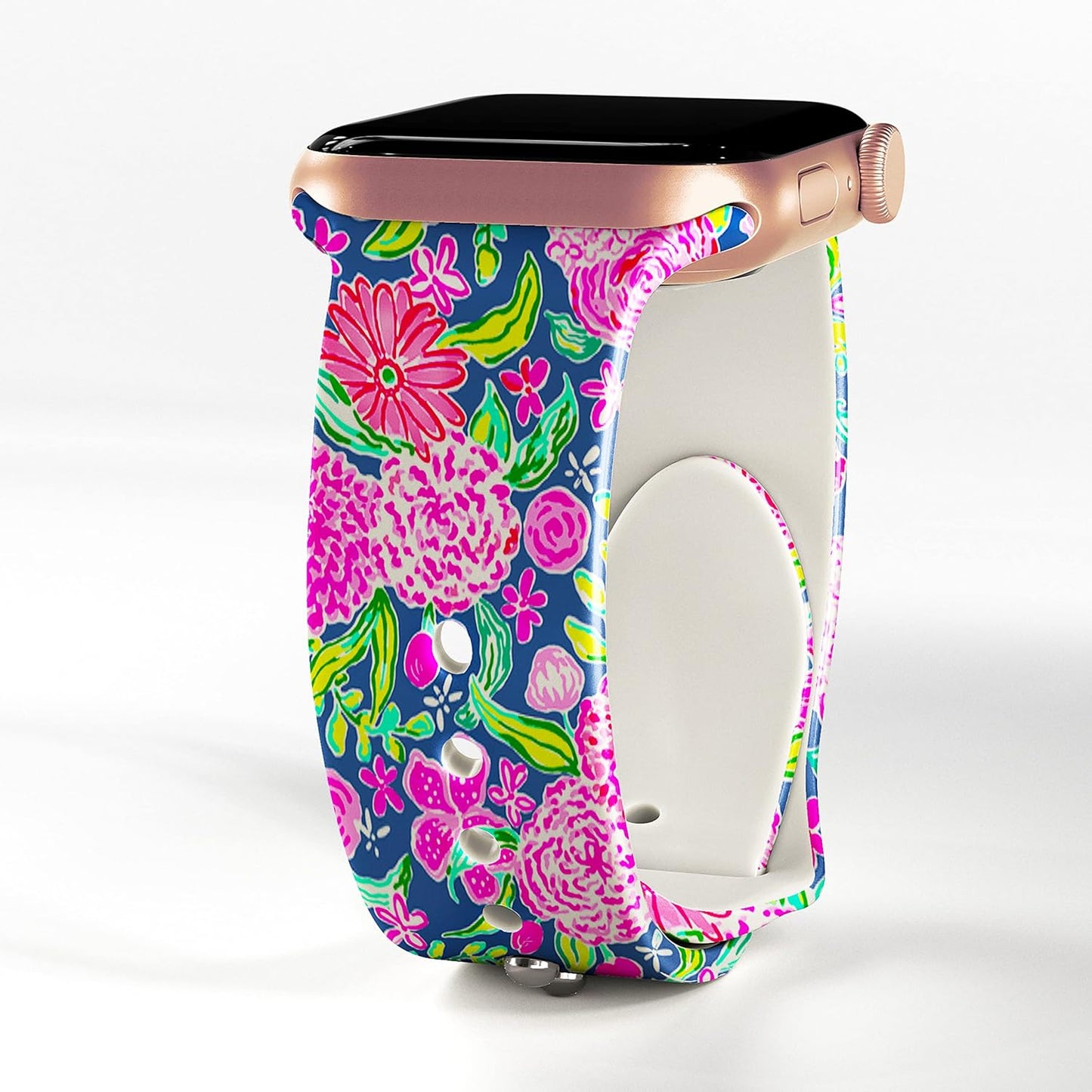 Floral Watch Band - Compatible with Iwatch Bands 45Mm 44Mm 42Mm 41Mm 40Mm 38Mm Band Replacement for Iwatch Series 9 8 7 6 5 4 3 2 1 Se