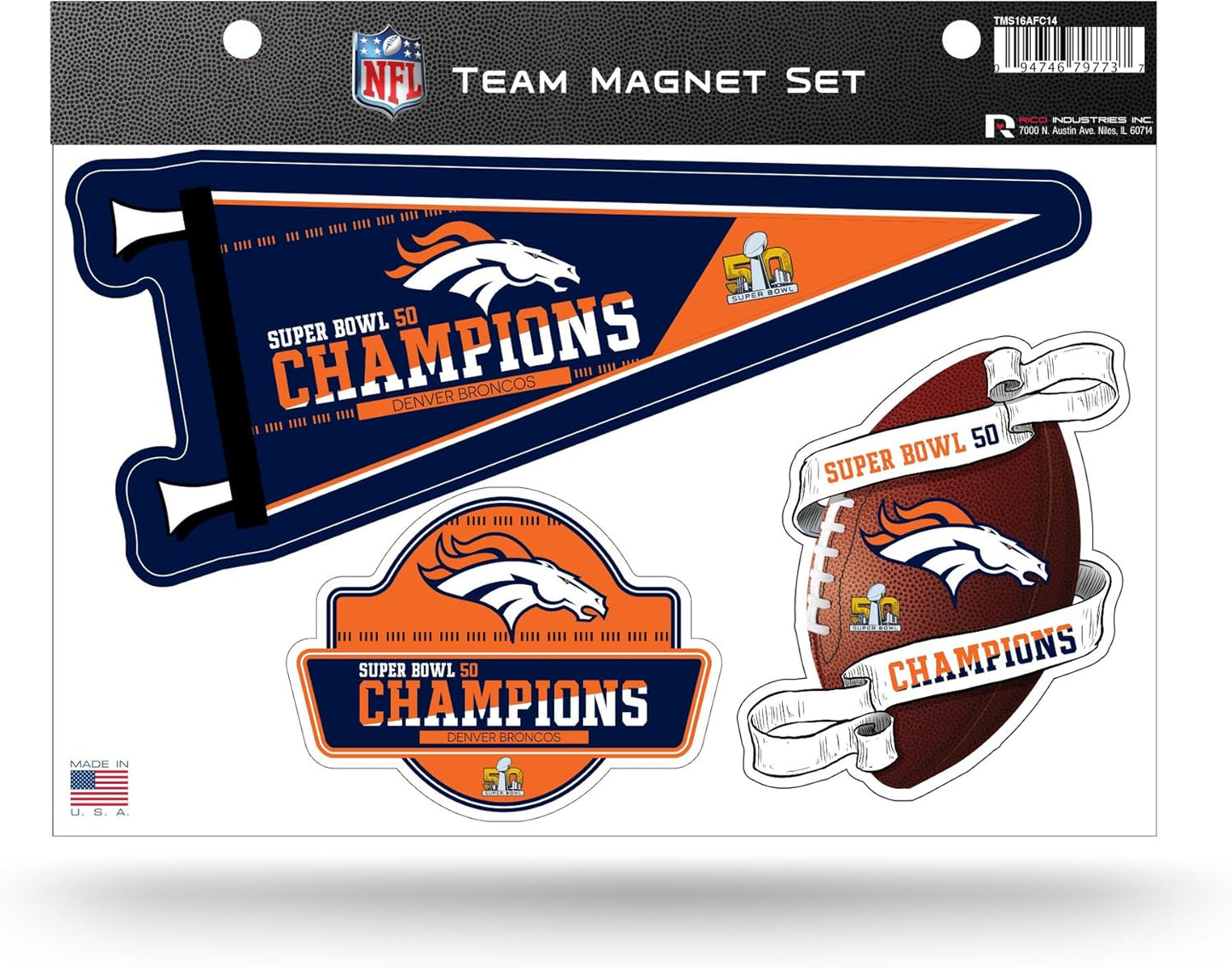 NFL Football Kansas City Chiefs 2024 Super Bowl LVIII Champions Team Magnet Set 8.5" X 11" - Home Décor - Regrigerator, Office, Kitchen