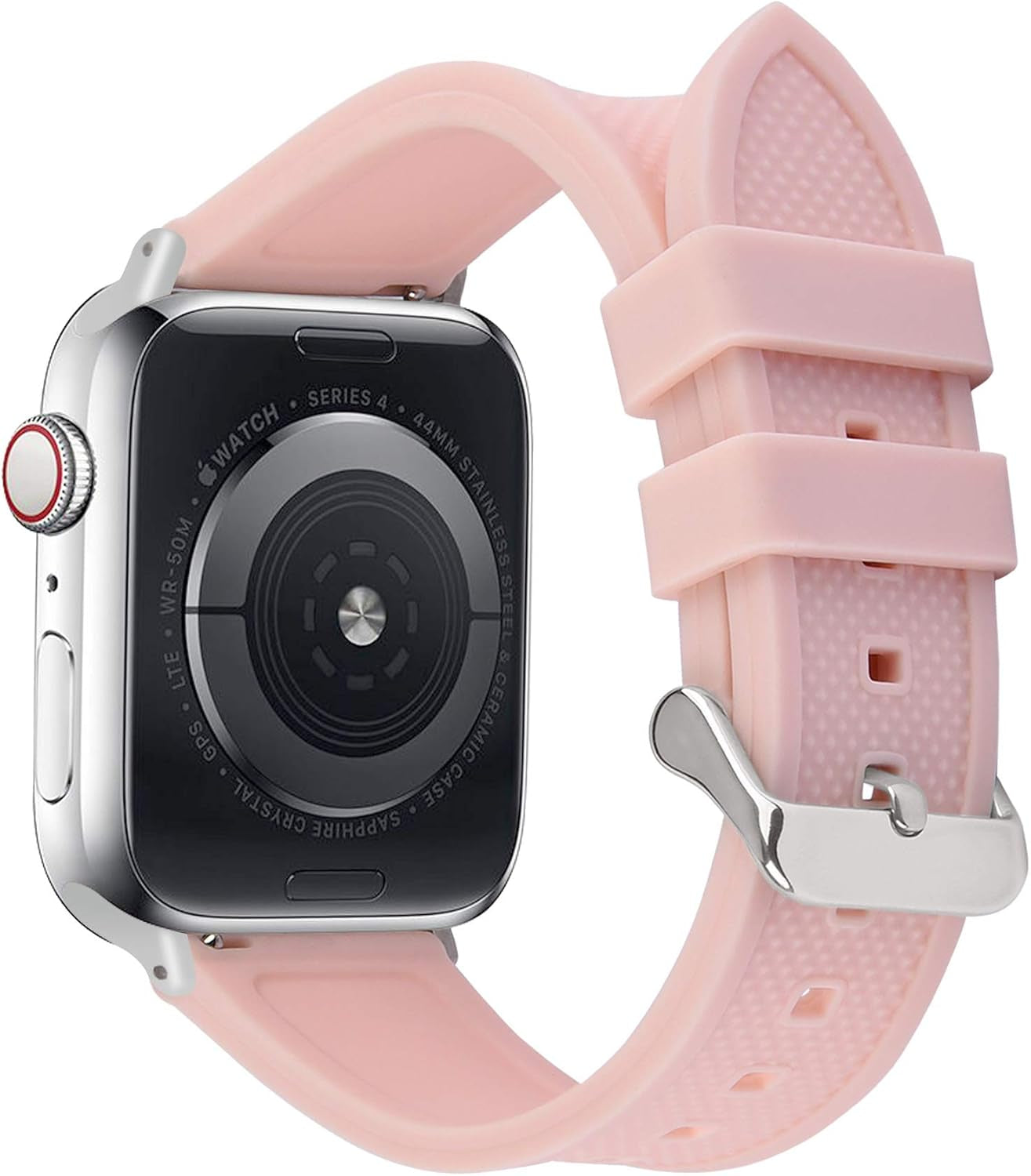 Compatible Sport Bands for Apple Watch Series 10 42Mm, 9/8/7 41Mm, SE2/SE/6/5/4 40Mm, 3/2/1 38Mm,Silicone Rubber Iwatch Band for Women Men, Pale Pink