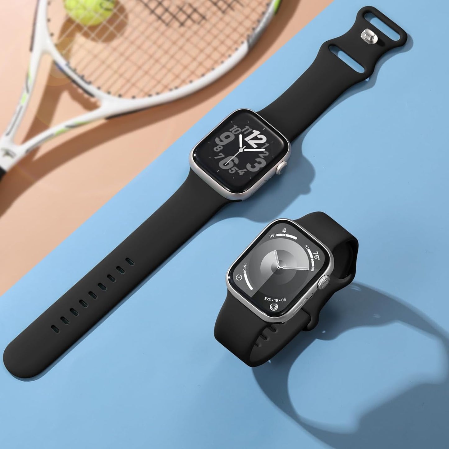 Sport Band Compatible with Apple Watch Band 44Mm 40Mm 45Mm 42Mm 38Mm 41Mm 49Mm, Soft Silicone Waterproof Replacement Strap for Iwatch Watch Series 9 8 7 6 5 4 3 2 1 SE Ultra Women Men