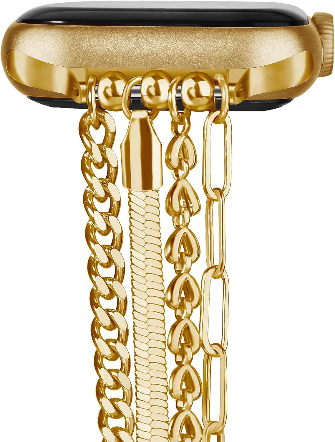 Chain Bracelet Compatible for Apple Watch Band, Women Fashion Slim Jewelry Dressy Iwatch Bands Series 10 9 8 7 SE 6 5 4 3 Series 2 1