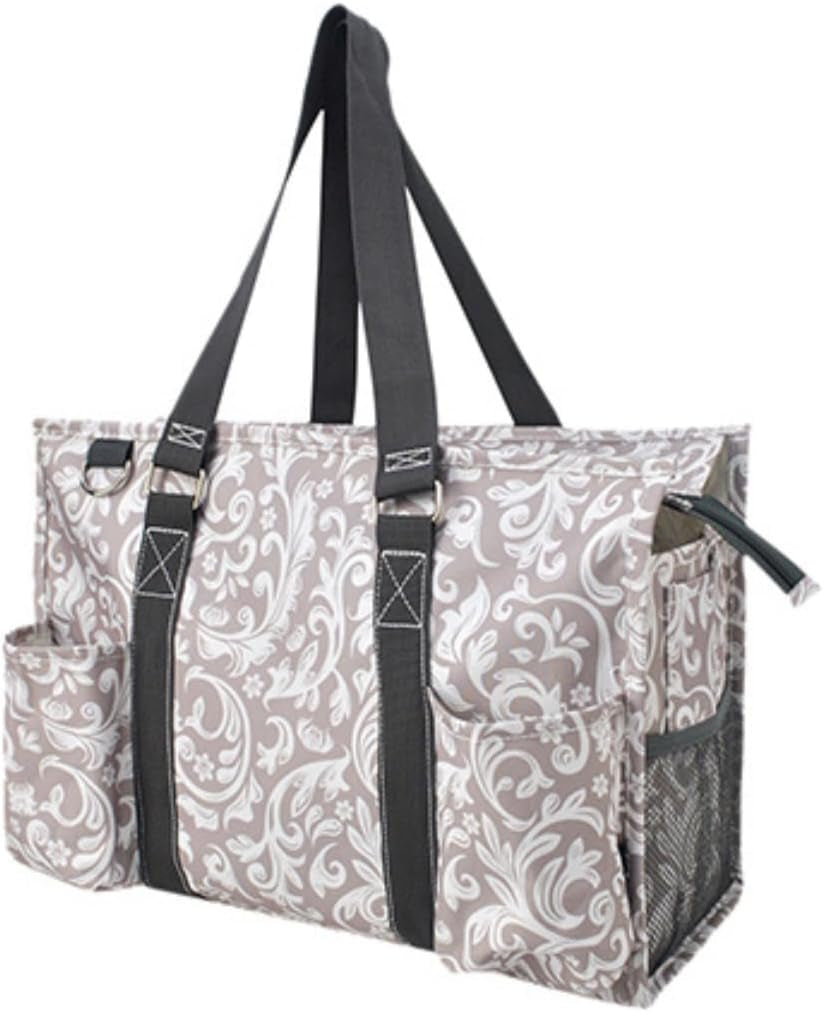 Utility Water Resistant Tote Bag, Top Zipper Closure, Perfect Gifts for Working Women, Nurses, Gym Bag