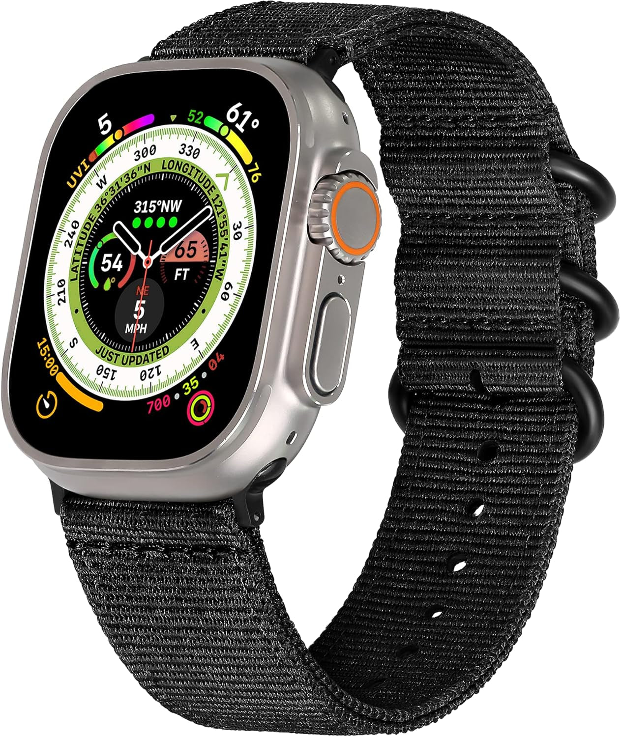 Breathable Nylon Band with Three Loop for Apple Watch Band 41Mm 40Mm 38Mm, Light Military Outdoor Sport Iwatch Bands for Men, Cool Rugged Tough for Apple Watch Bands Series 8 7 6 SE 5 4 3 2 1(Black)