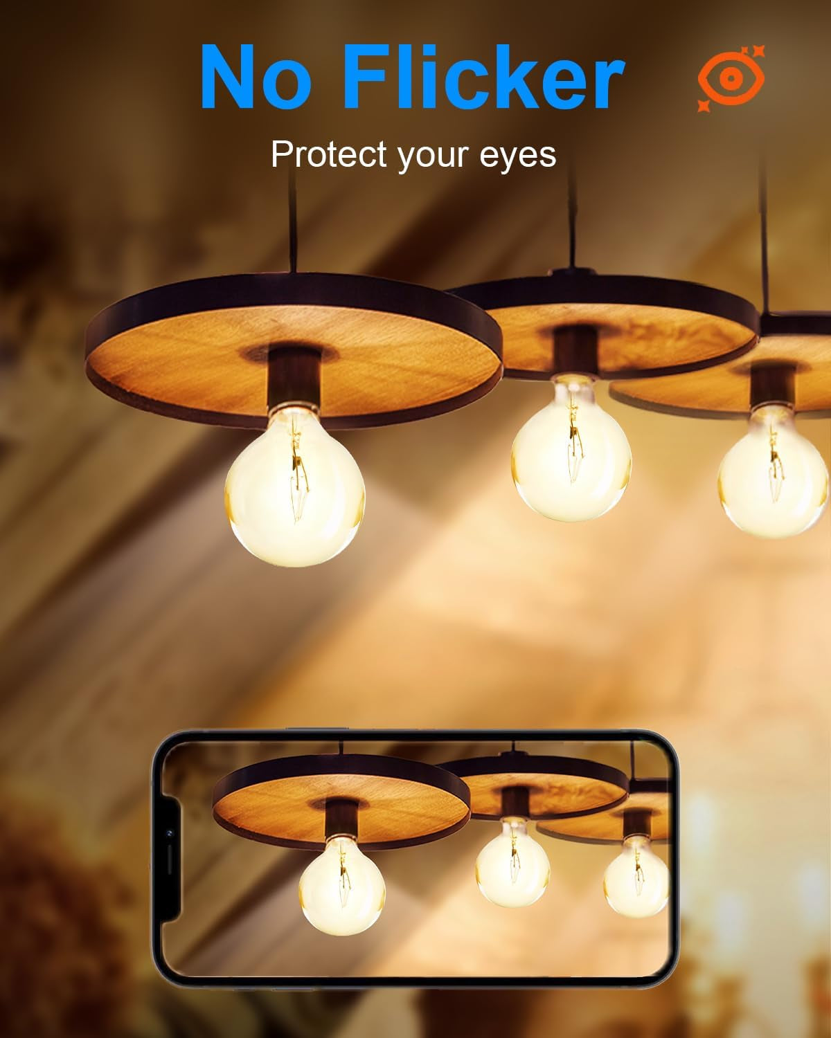 Wax Warmer Bulbs, 40W Candle Lamp, G50 Light Bulbs for Full Size Scentsy Warmer, E12 Candelabra Base for for Chandelier, Ceiling Fan Light, Decorative Vanity Lights, Dimmable, Warm White 6Pcs