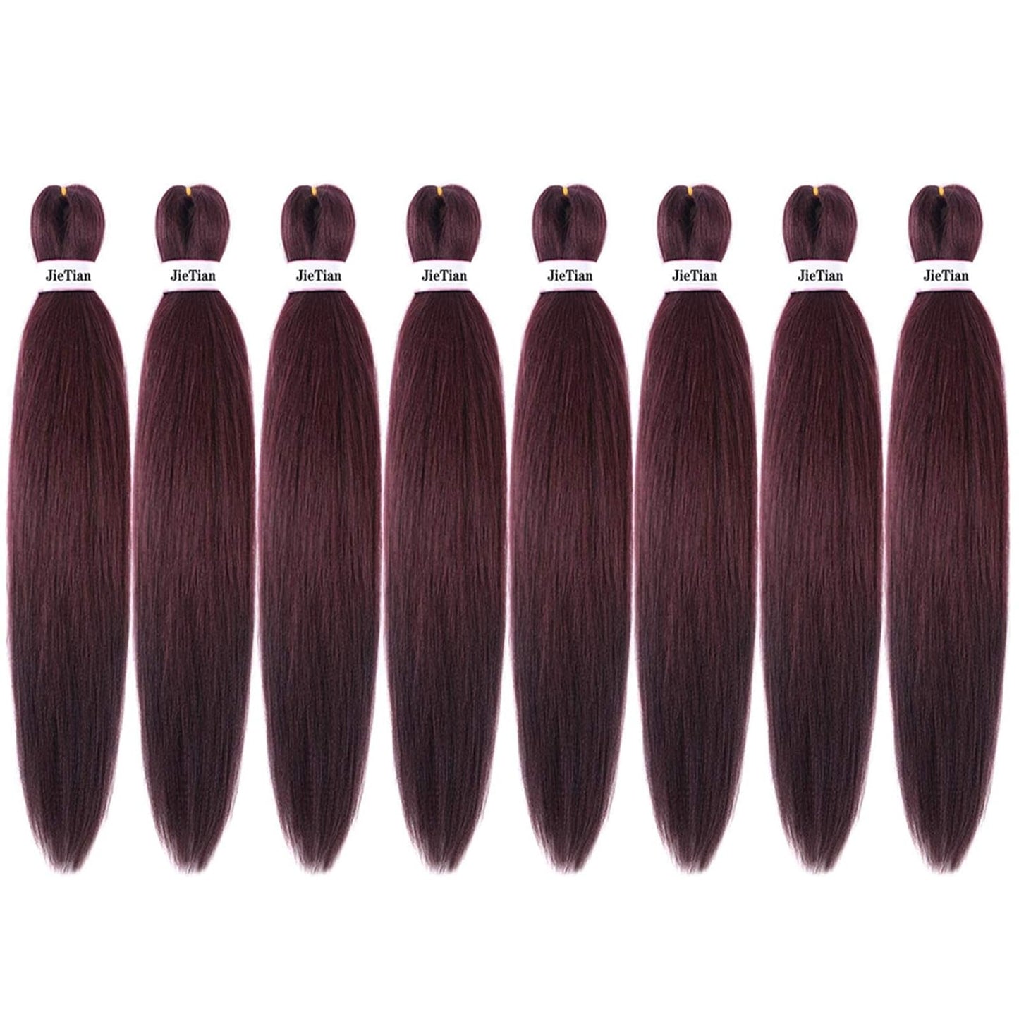 Pre Stretched Braiding Hair Burgundy Red 30 Inch 8 Packs Synthetic Crochet Braids Hot Water Setting Professional Soft Yaki Texture Synthetic Hair Extensions(99J)