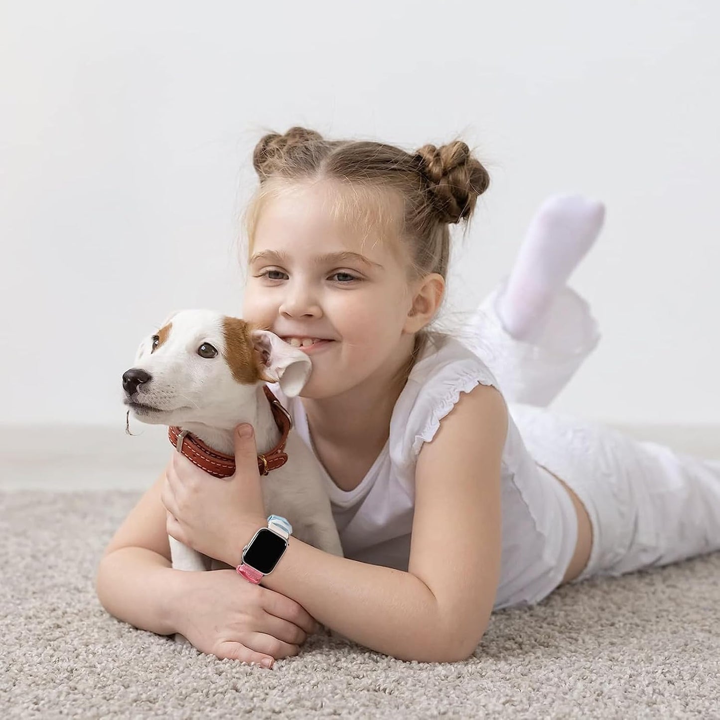 Scrunchie Bands Compatible with Kids Apple Watch Band 38Mm 40Mm 41Mm & 42Mm 44Mm 45Mm 46Mm 49Mm,Cute Printed Elastic Loop Bands Compatible with Iwatch Series 10/9/8/7/6/5/4/3/Se/Se2/Ultra 2/Ultra for Boy Girl Small Wrist