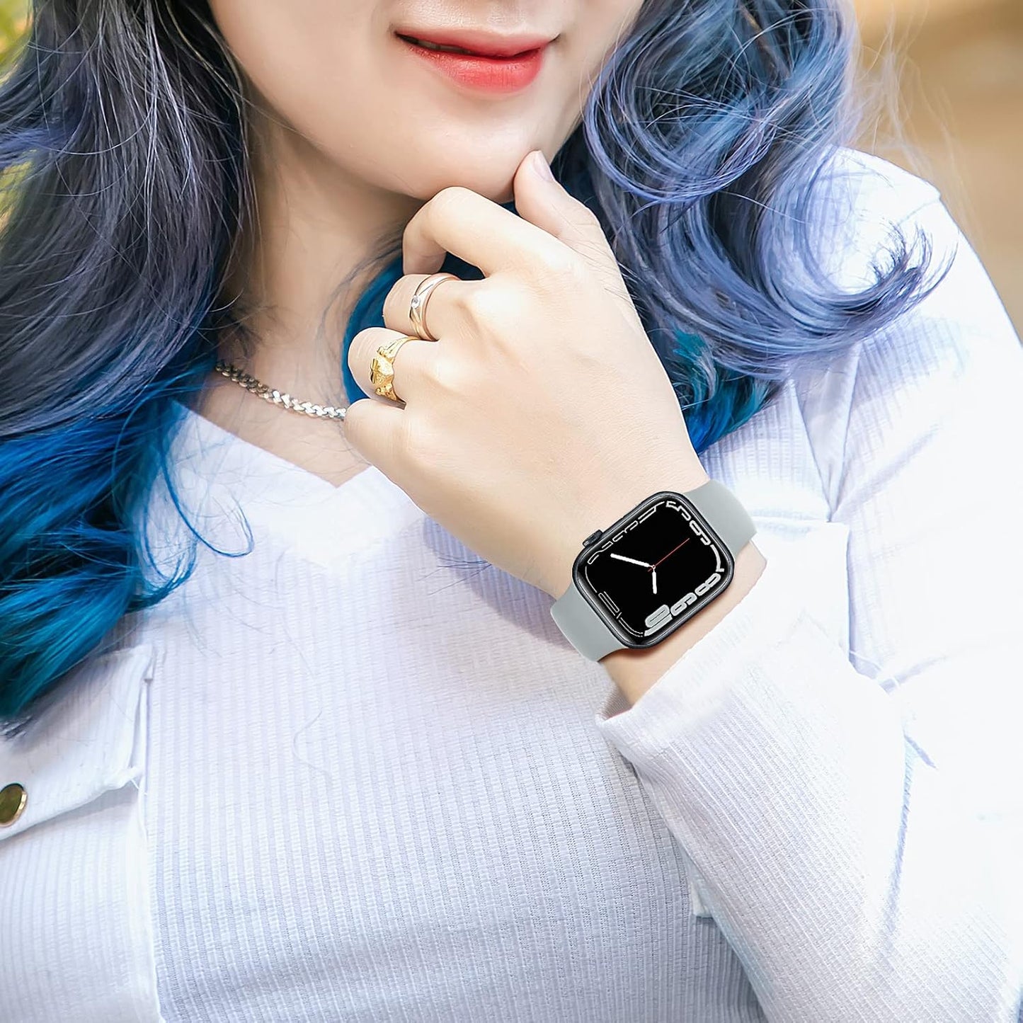 Sport Bands for Apple Watch Band 40Mm 44Mm 45Mm 49Mm 41Mm 38Mm 42Mm Women/Men,Soft Silicone Strap for Apple Watch Series 9,Ultra 2,8,Ultra,Se,7 6 5 4 3,Correa Iwatch Bands Wristband