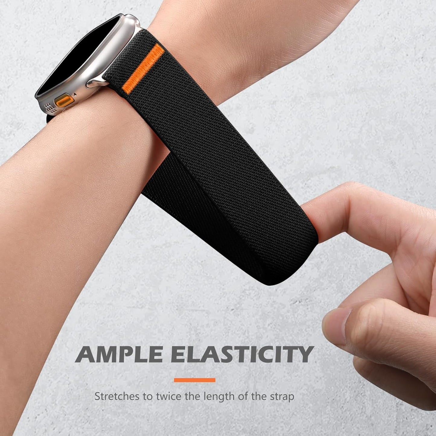 Elastic Sport Bands Compatible with Apple Watch Ultra 2 Band/Ultra Band 49Mm, Iwatch Series 10/9/8/7/6/5/4/3/2/1/SE 42Mm/44Mm/45Mm/46Mm/49Mm Stretchy Nylon Solo Loop Wide Replacement Strap Men Women