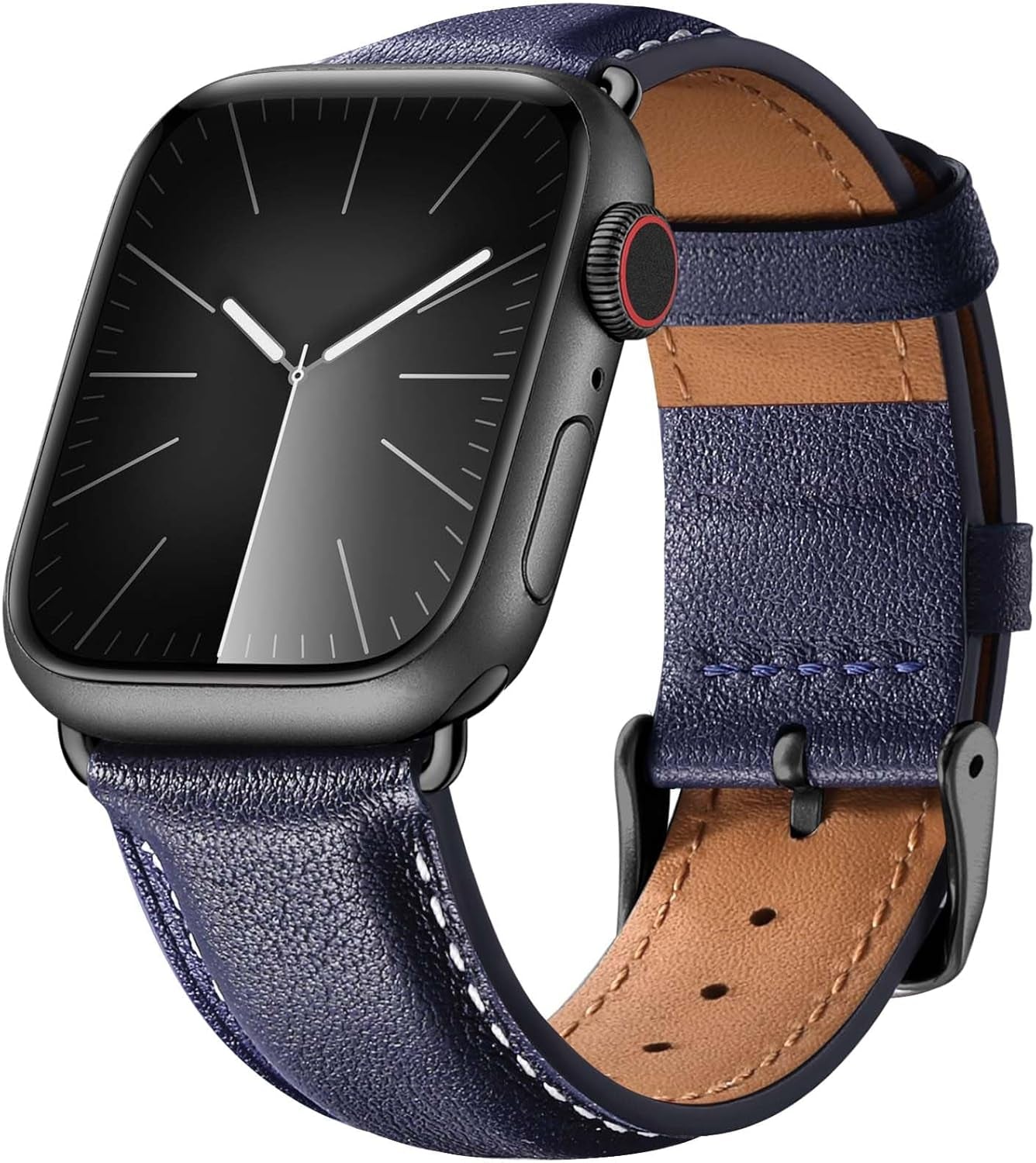 Leather Bands Compatible with Apple Watch Bands 49Mm 46Mm 45Mm 44Mm 42Mm 40Mm for Men Women, Vintage Genuine Leather Wristband Replacement Bands for Iwatch Series 10 9 8 7 6 5 4 3 2 1 SE Ultra2