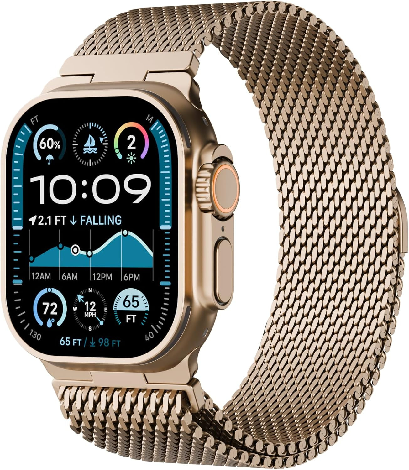 Stainless Steel Magnetic Clasp Band Compatible for Apple Watch 49Mm 46Mm 45Mm 44Mm 42Mm Men Women,Adjustable Metal Loop for Iwatch Ultra2 Ultra Series10/9/8/7/6/5/4 SE3/2/1