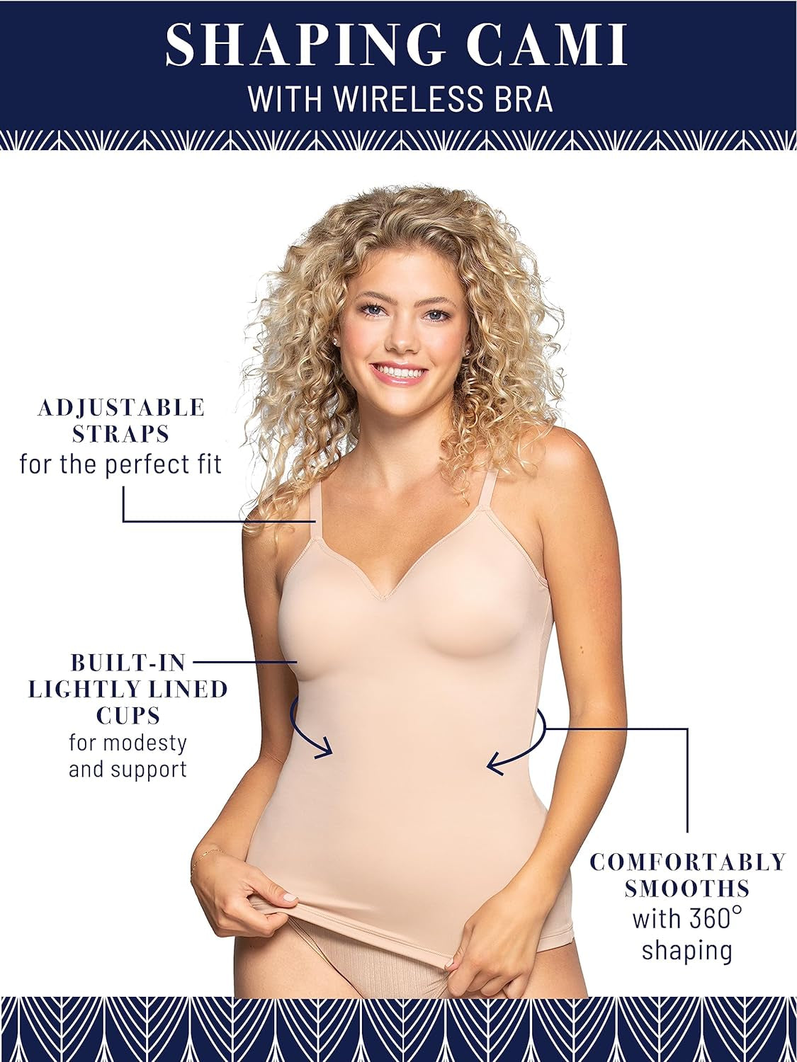 Women'S Shaping Cami with Built in Bra, Tummy Control Shapewear Camisole Tops for Women