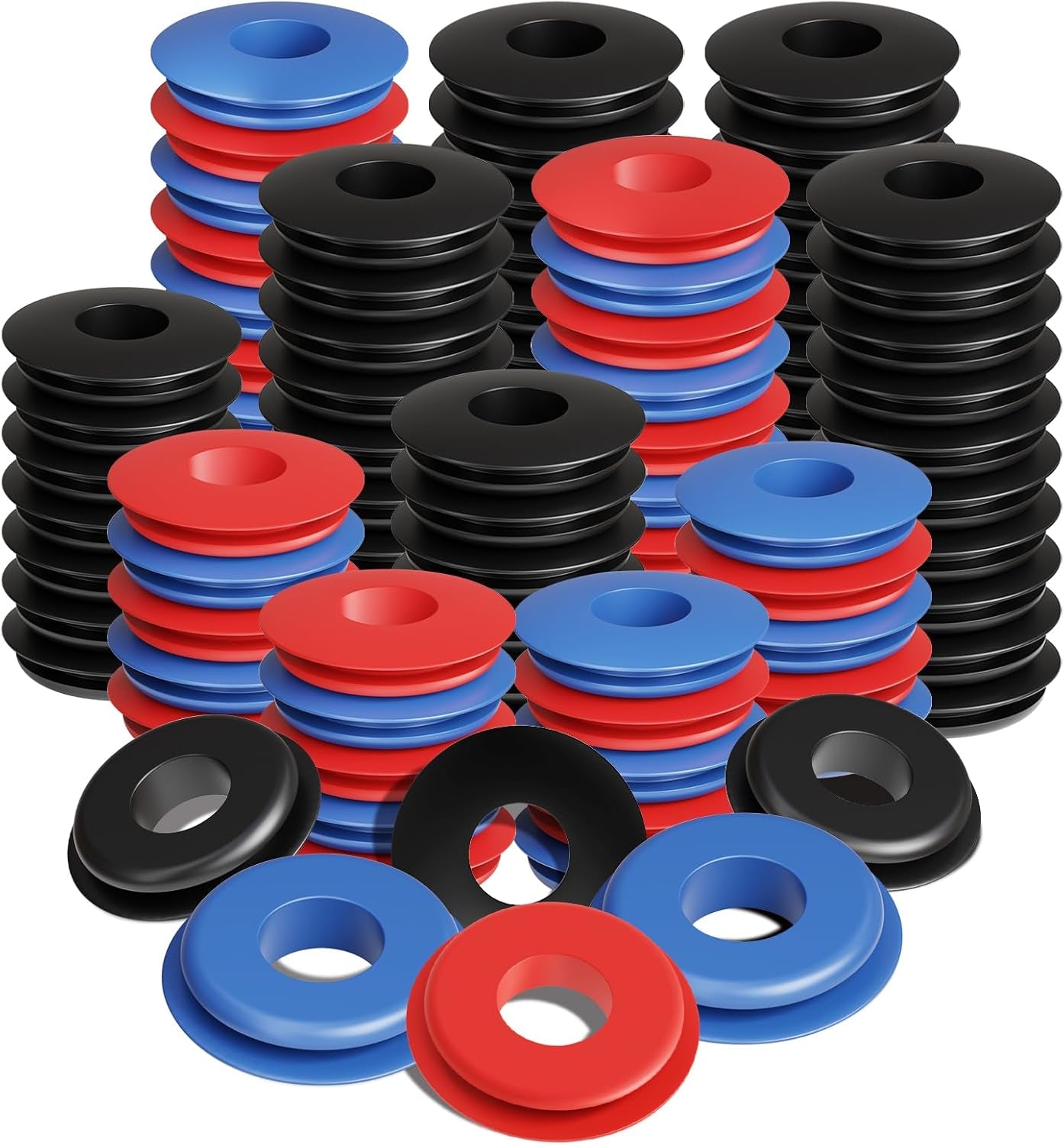 100Pcs Glad Hand Seals Black Truck Rubber Gladhand Gaskets Elastic Grommets round Washers for Semi Trailers Tractors Brake Air Hose Parts Number 10028 Truck Accessories